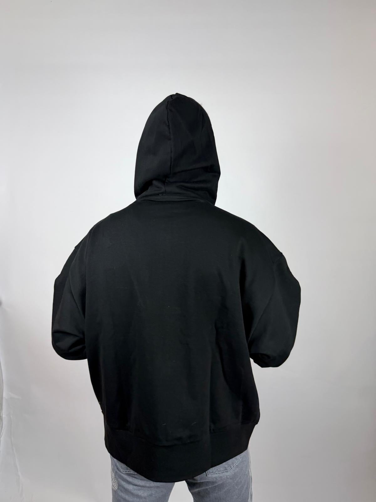 Bulletproof Hoodie Zip, Black/Blue - GCDS