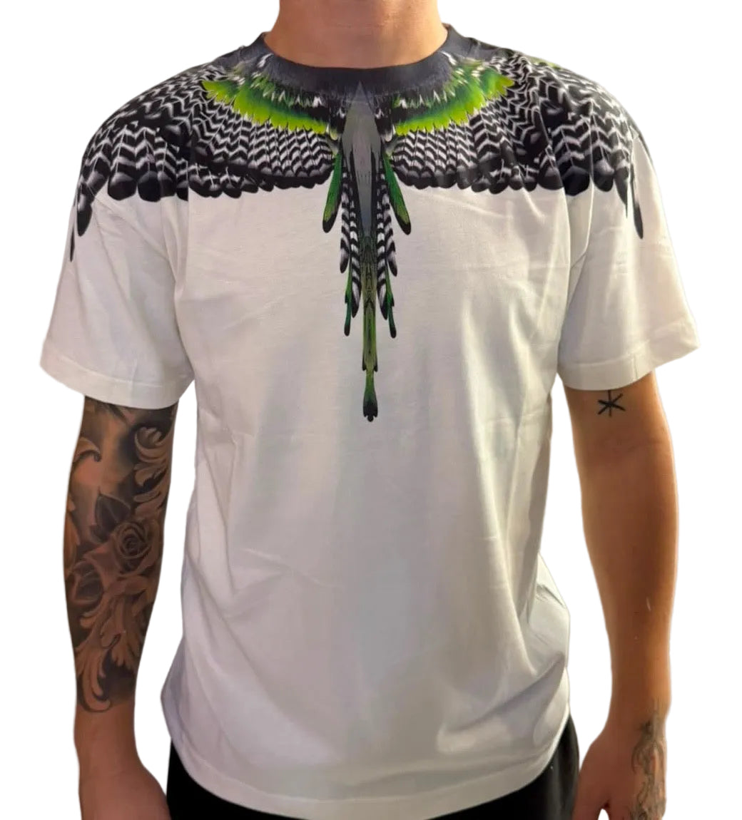 T-shirt Green/Black Wings, Bianco - County of Milan