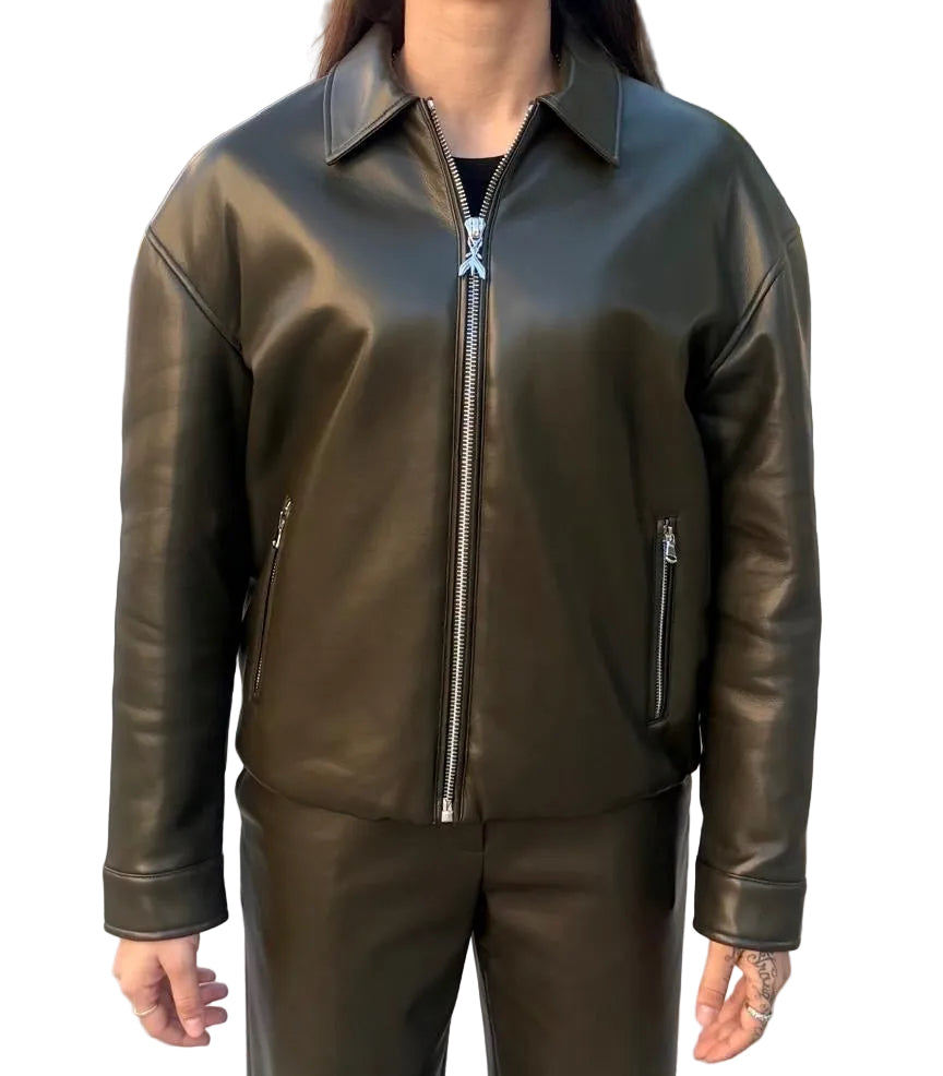 Bomber Ecopelle, Verde Oliva - Patrizia Pepe
