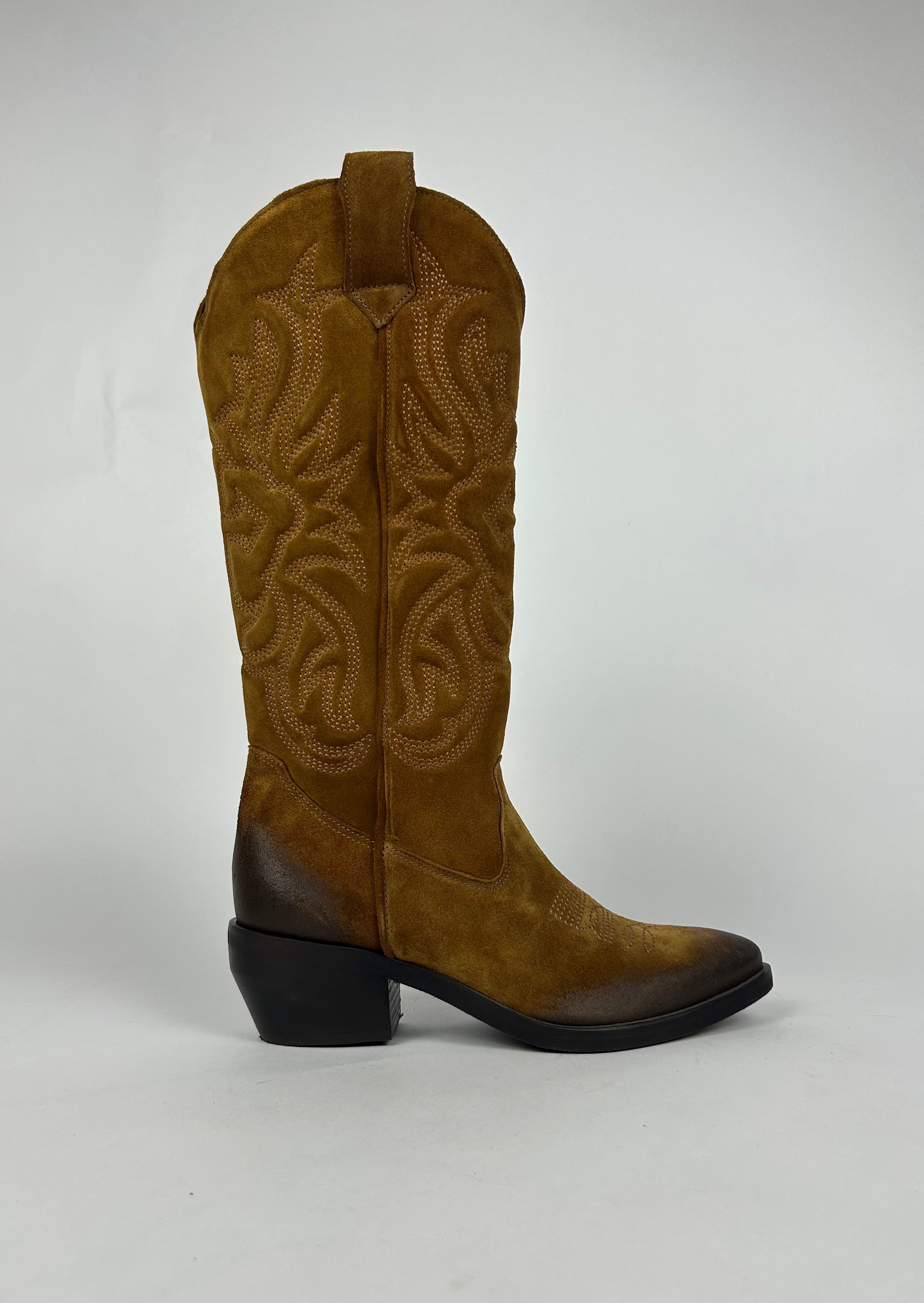 Stivale Texano Camoscio, Bruciato - Ovye