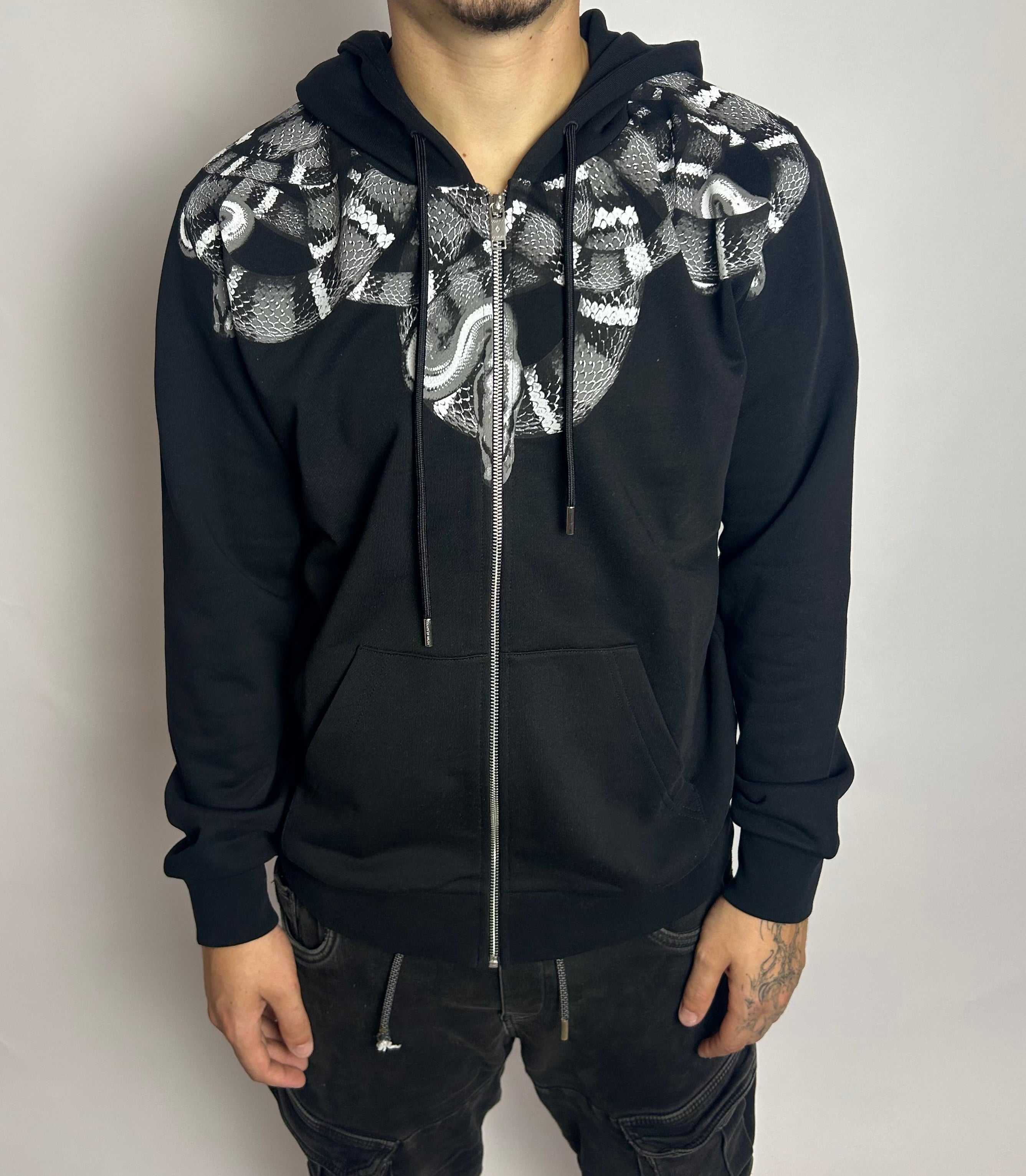 Hoodie Zip Snake, Jet Black - County Of Milan