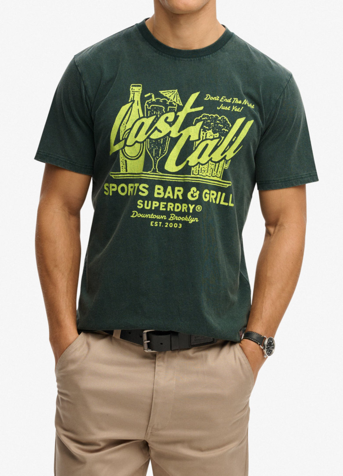 T-shirt Logo, Verde Bosco - Superdry