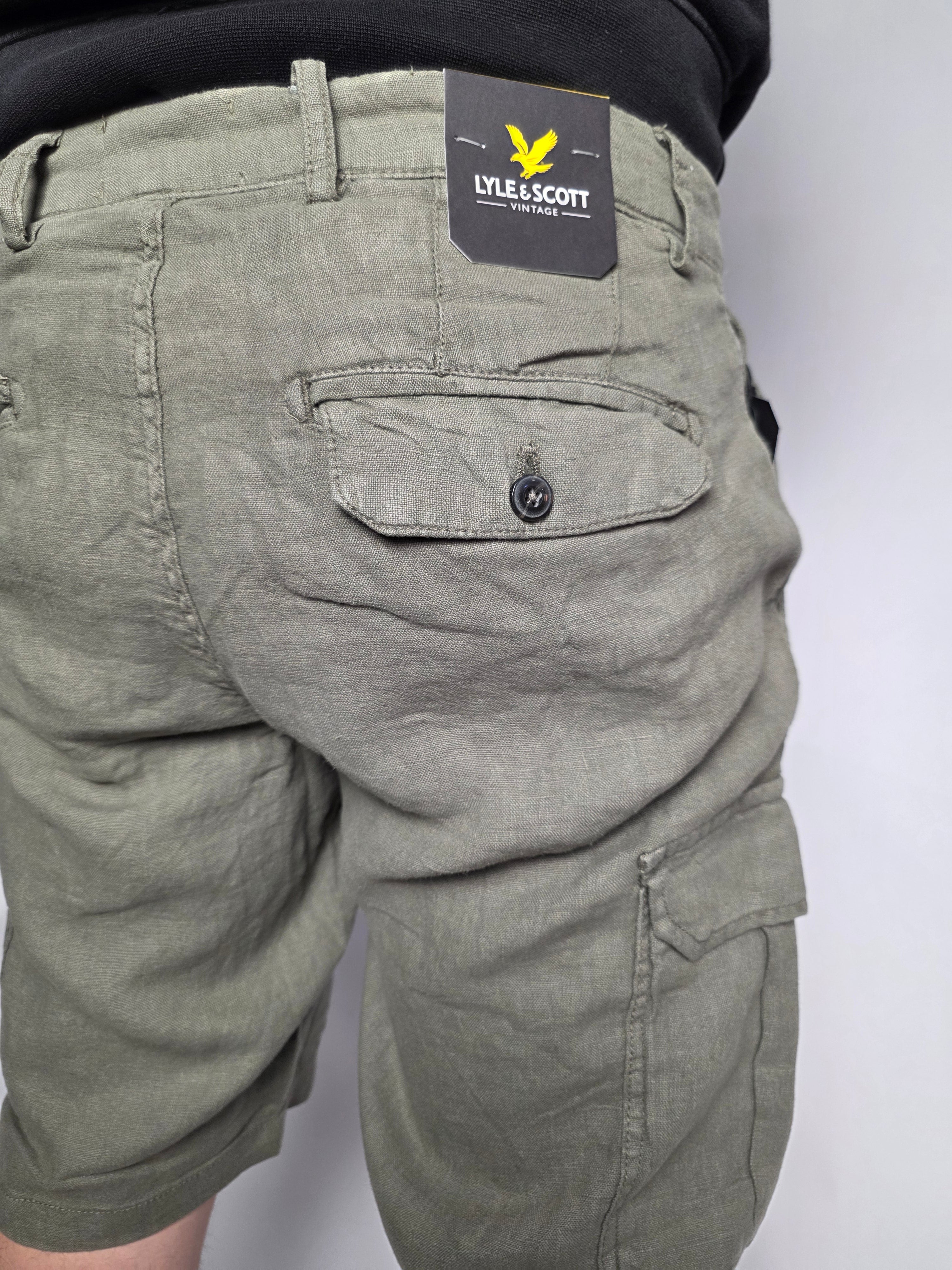 Pantaloncino Cargo Lino, Militare - Lyle&Scott