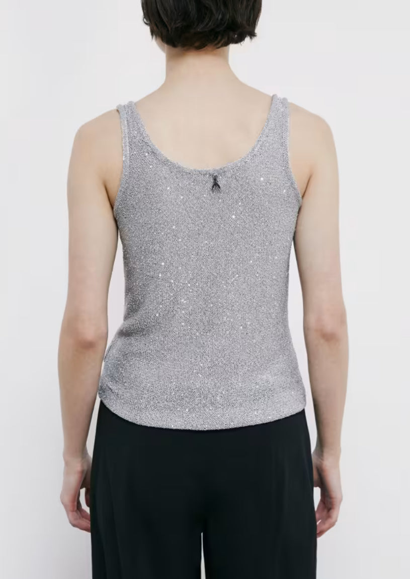 Canotta Paillettes, Argento - Patrizia Pepe