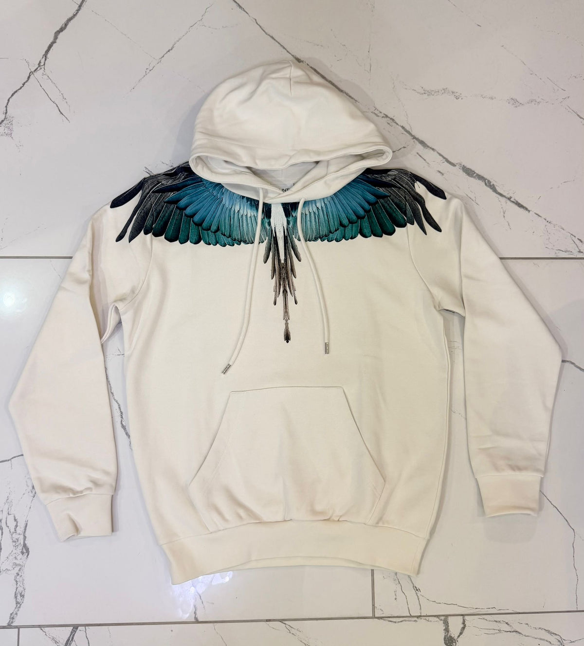 Hoodie Light Blue Wings, Bianco -County of Milan