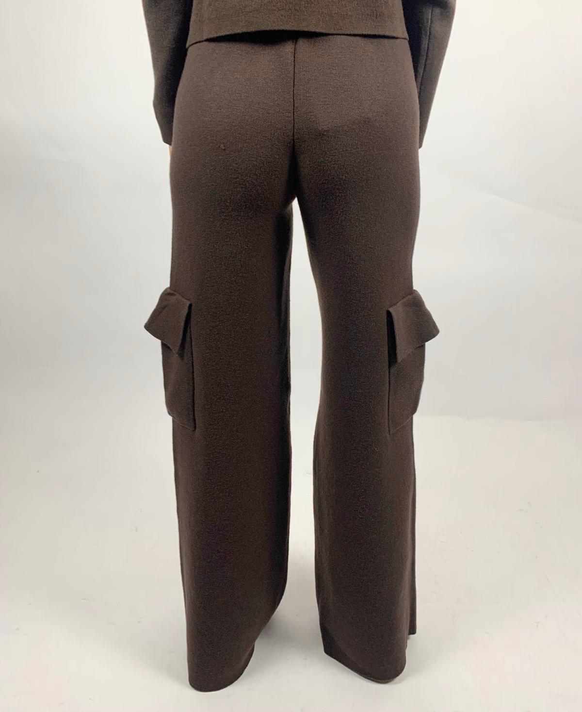 Pantalone Cargo In Maglia, Testa Di Moro - White Wise