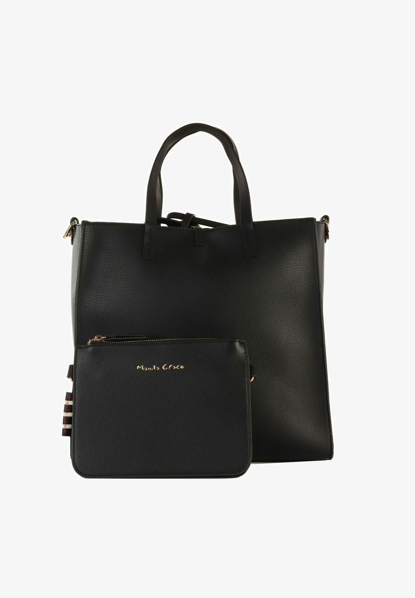 Bag Felicia Liscia, Nero - Manila Grace