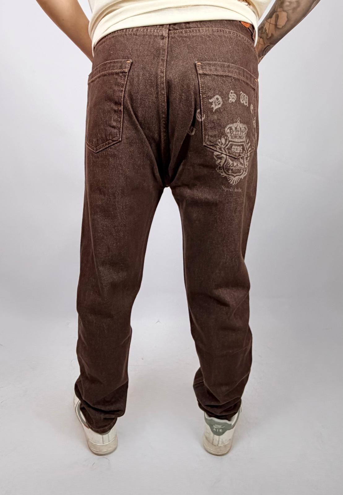 Jeans Carrot Stemma, Marrone - GCDS