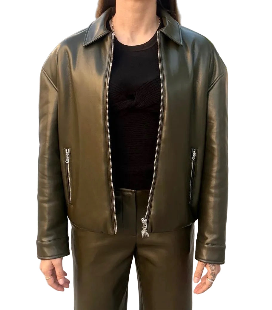 Bomber Ecopelle, Verde Oliva - Patrizia Pepe
