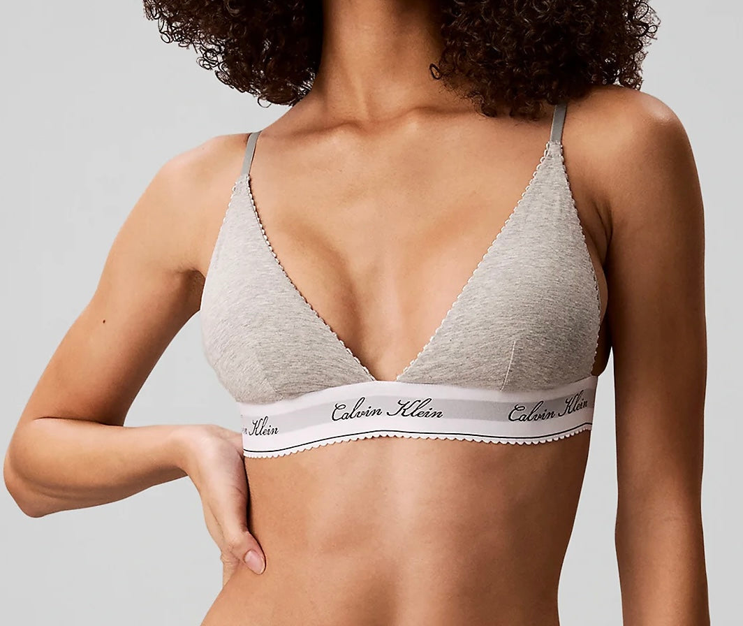 Reggiseno Triangolo Lightly Lined, Icon Cotton Modal, Grigio - Calvin Klein