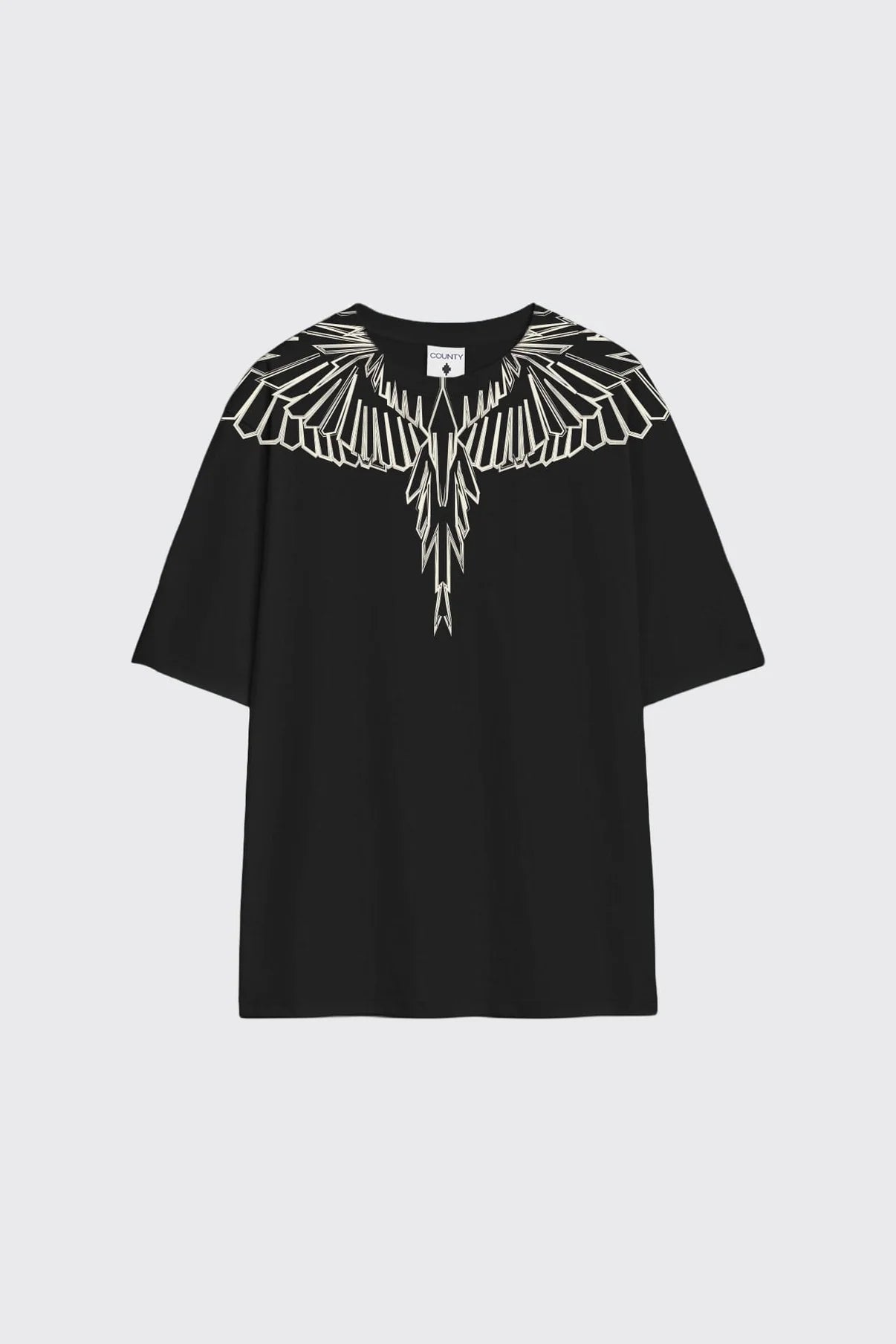 T-shirt Stylized Wings, Nero/Bianco - County Of Milan