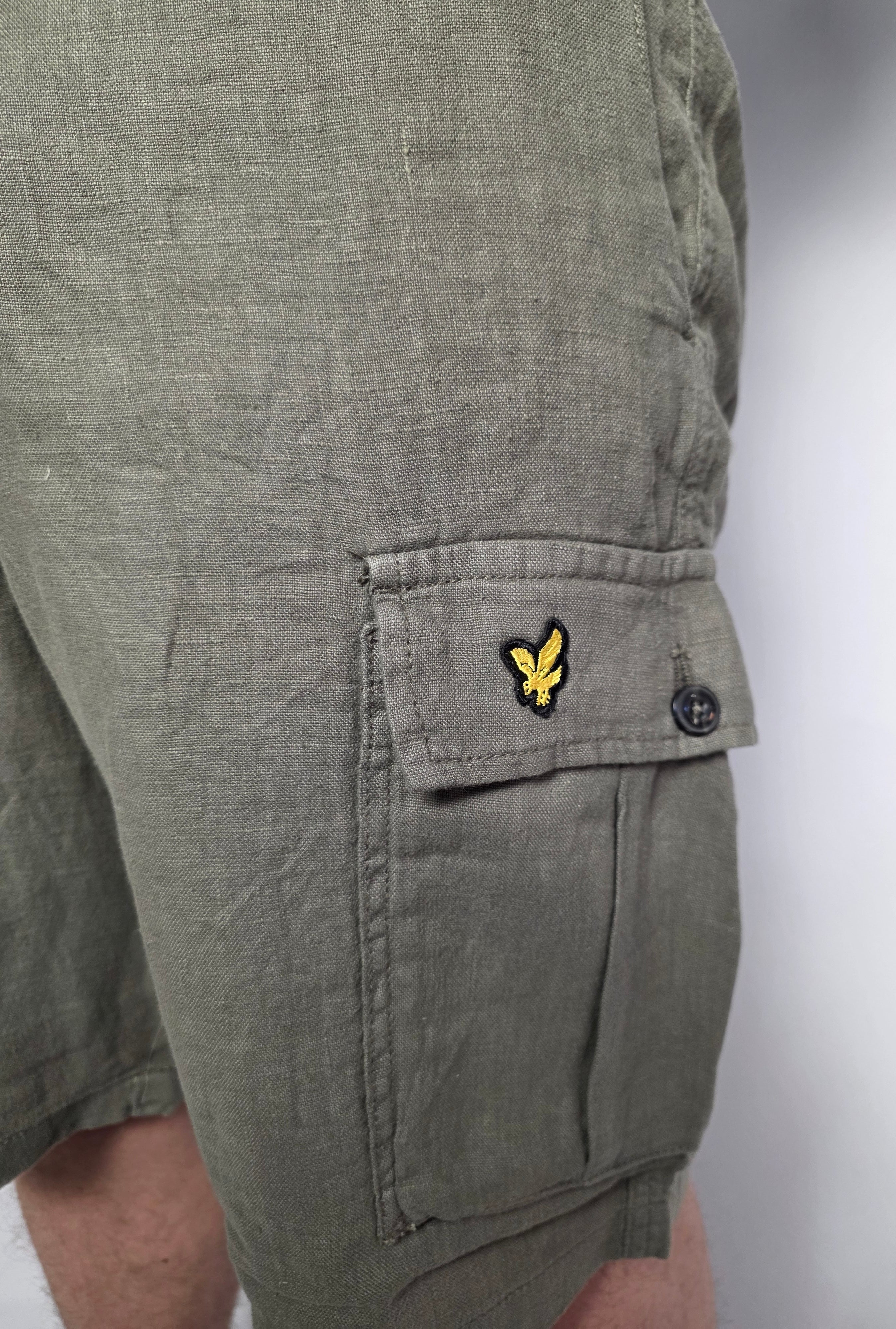 Pantaloncino Cargo Lino, Militare - Lyle&Scott