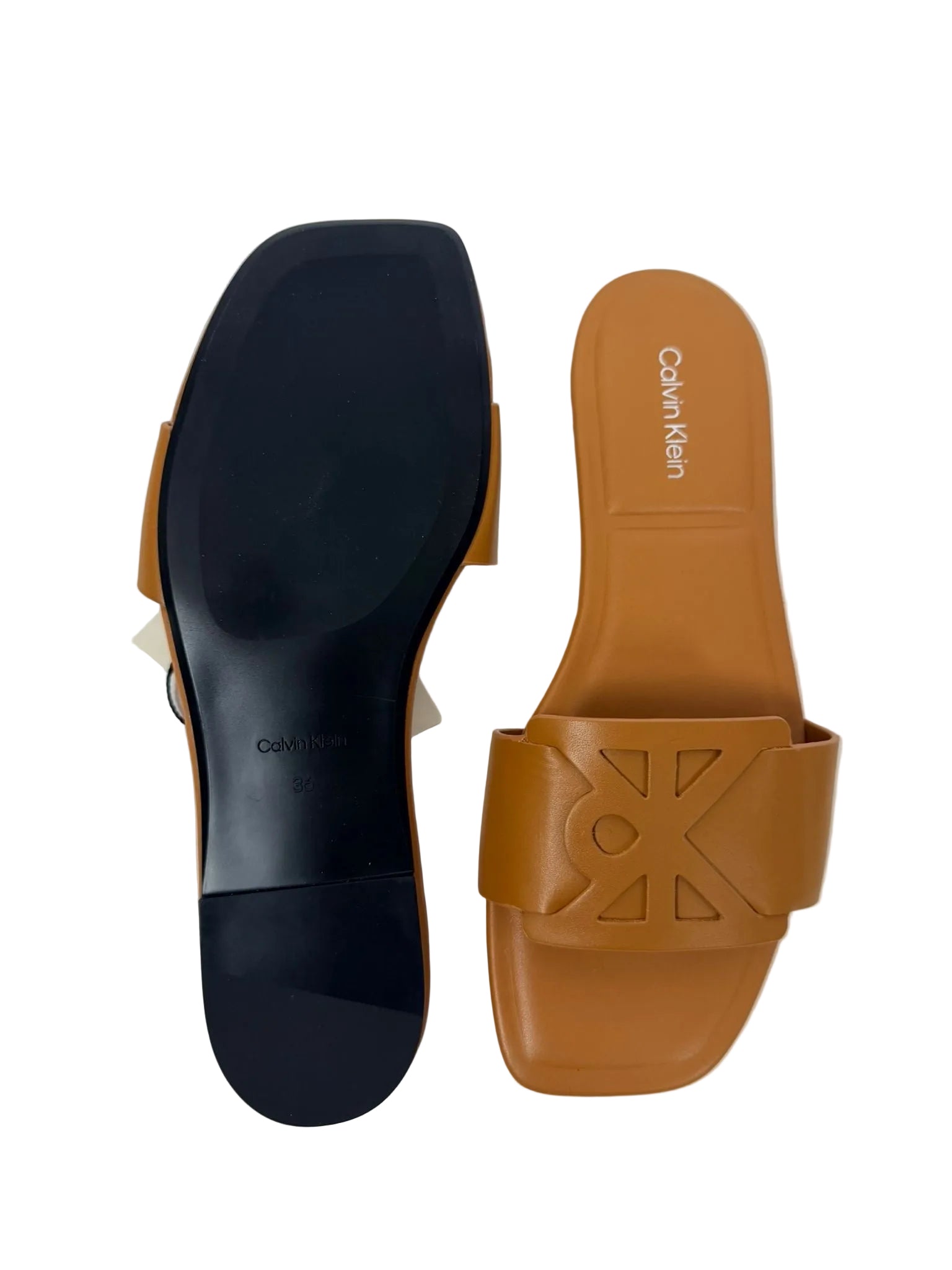 Ciabatta Pelle Fascia, Cuoio - Calvin Klein