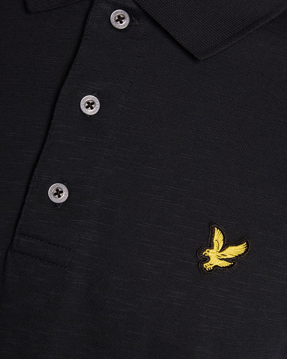 Fine Cotton Slub Polo Shirt, Jet Black - Lyle&Scott