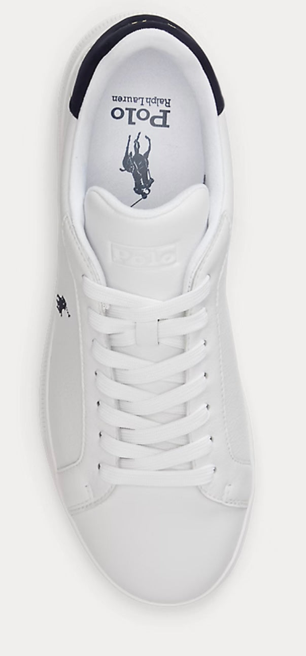 Sneakers Pelle, White/Blu Navy - Polo Ralph Lauren