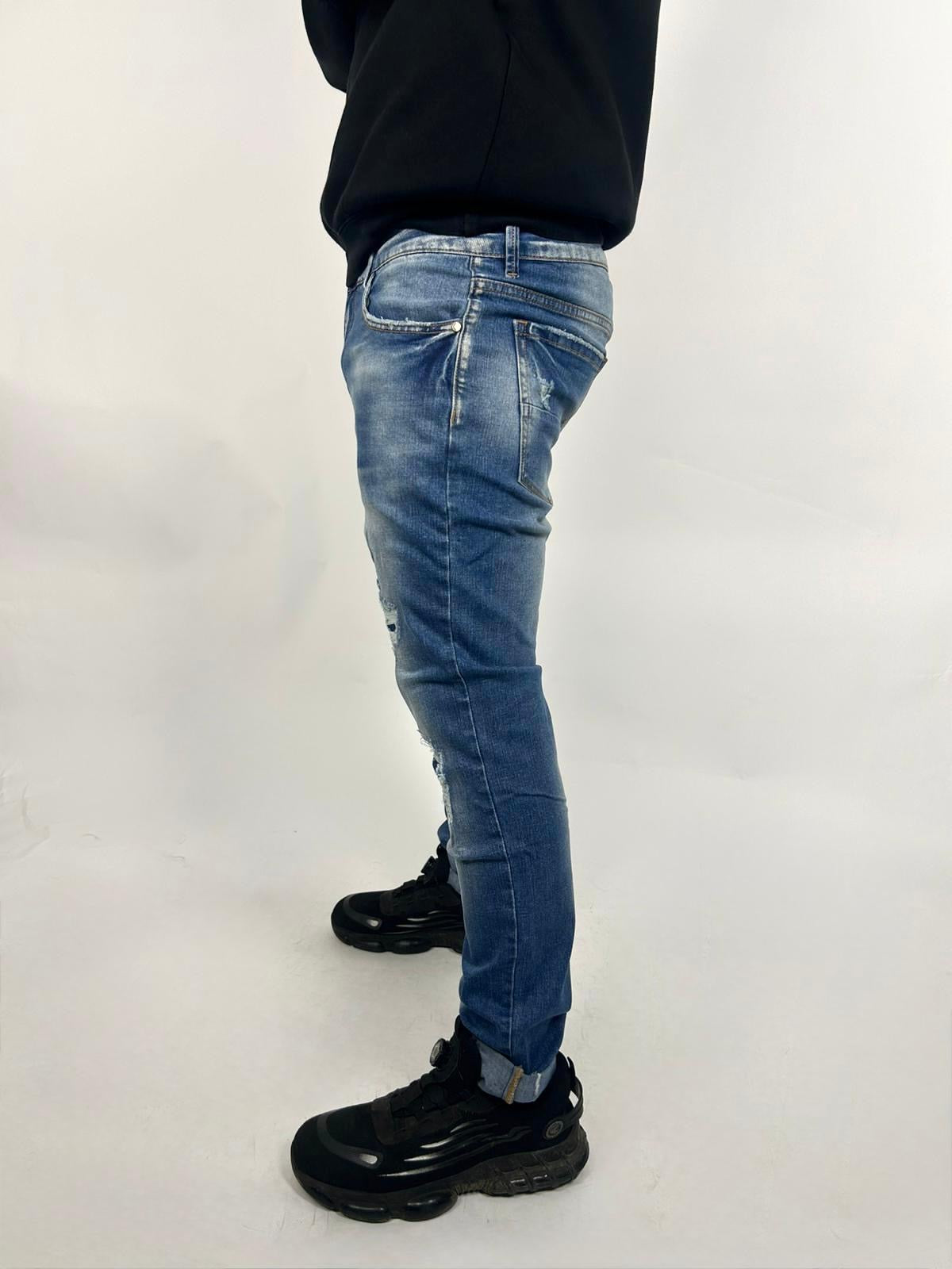 Jeans Rotture Coperte Lavaggio Scuro - Landek