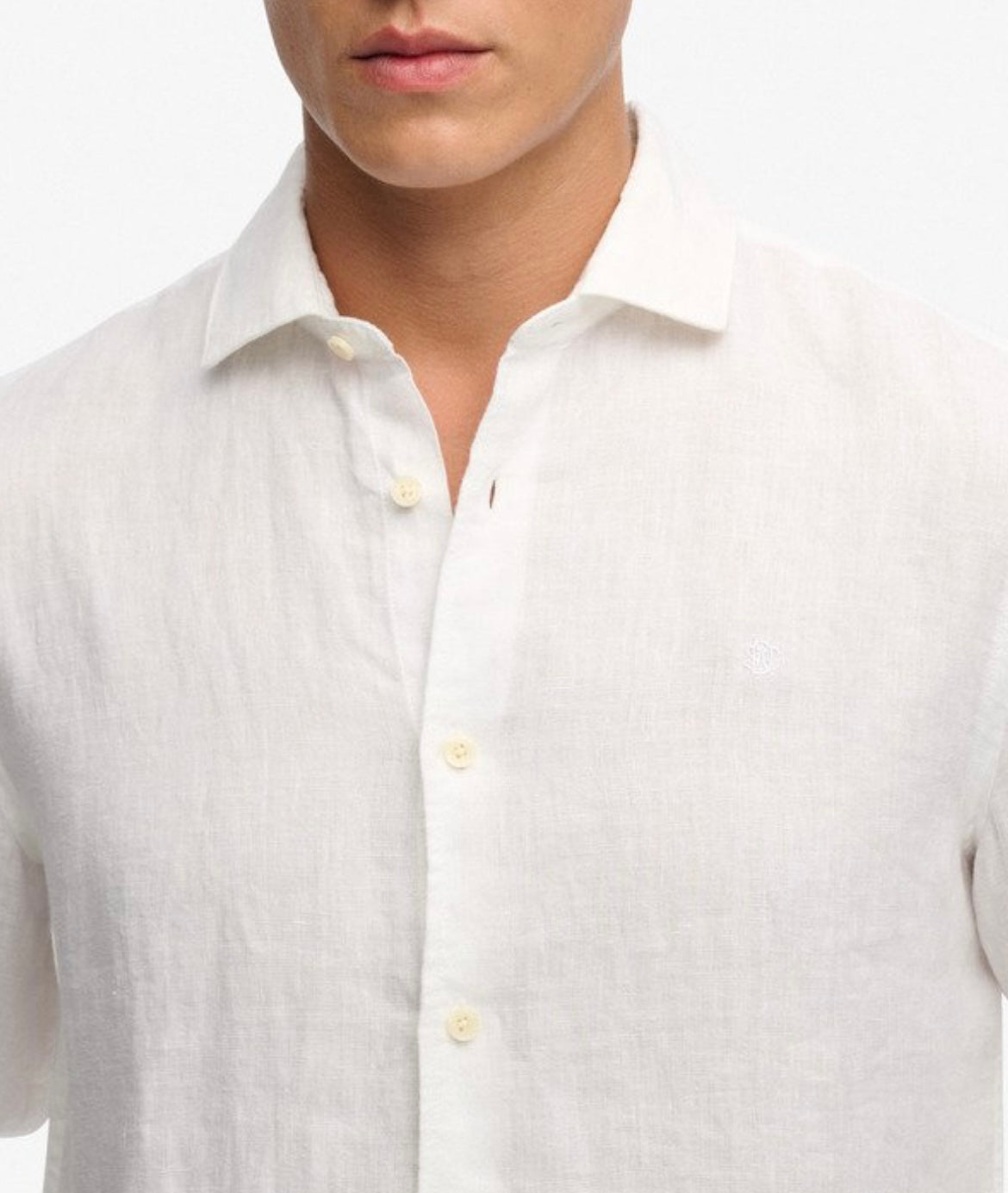 Camicia Lino Manica Lunga, Bianco - Superdry