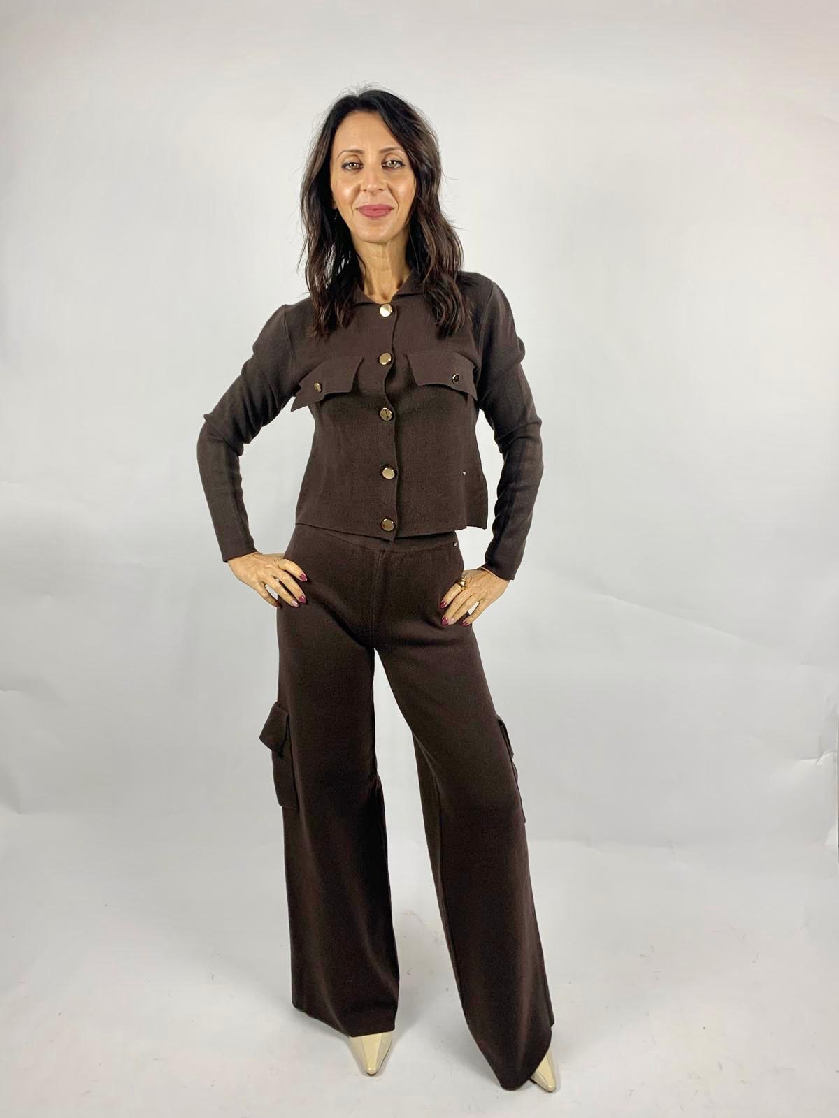 Giacca In Maglia Bottoni, Testa Di Moro - White Wise