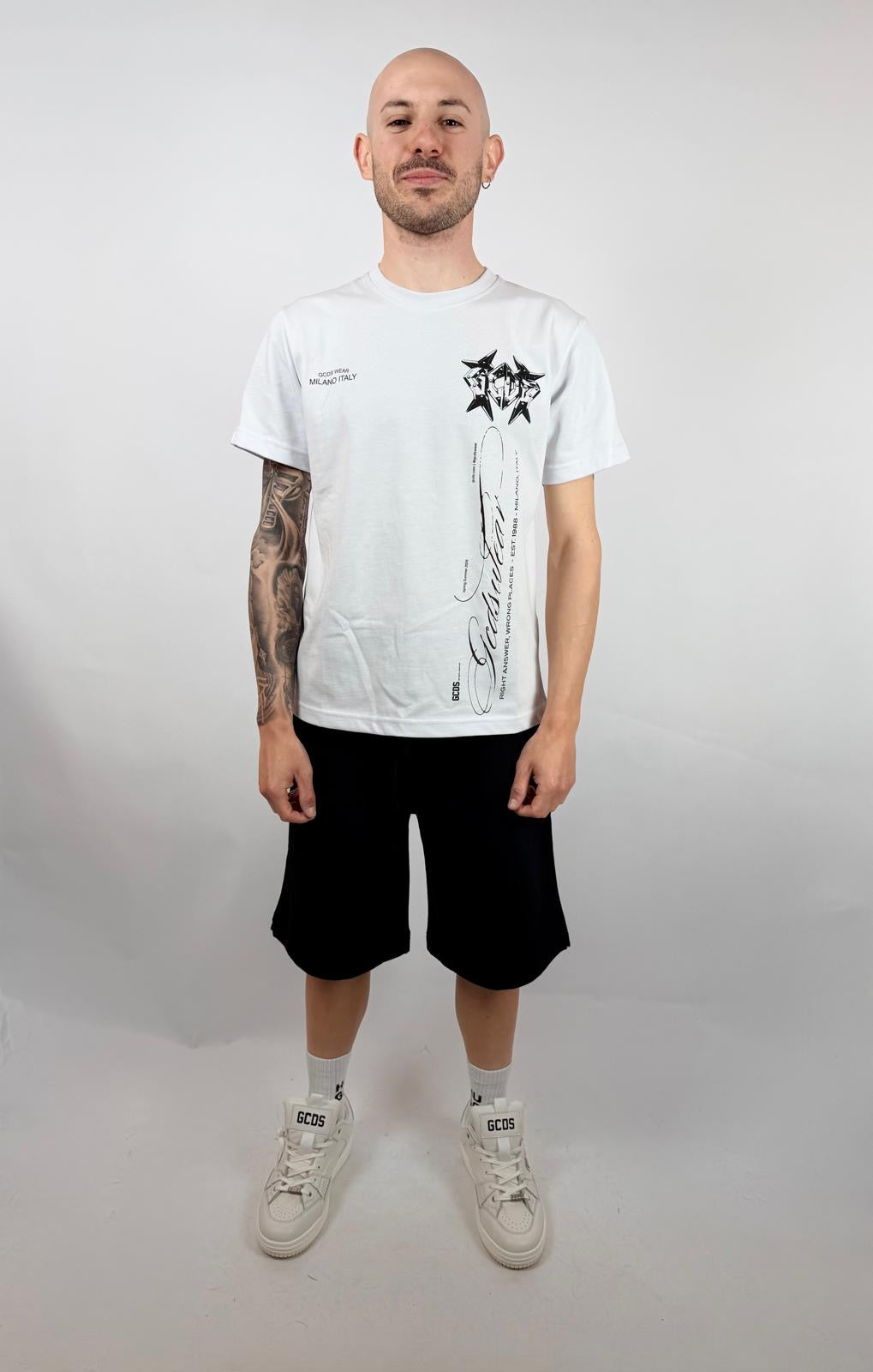 History T-shirt, Bianco Ottico - GCDS