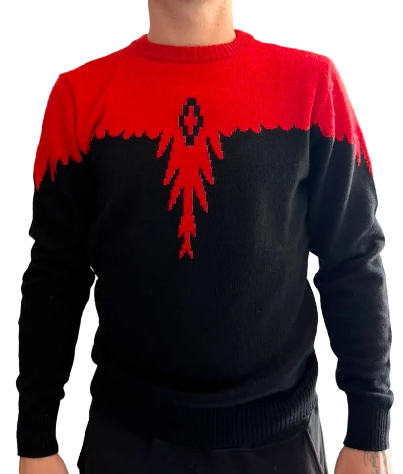 Maglione lana, nero ali rosse - County of Milan