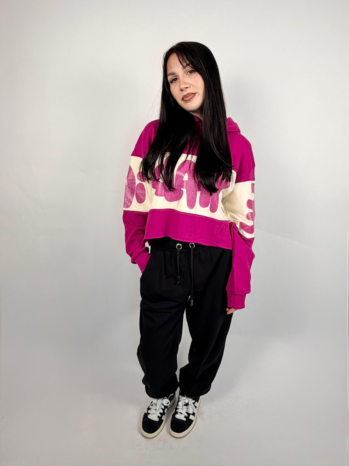 Crop Hoodie Fucsia - Disclaimer