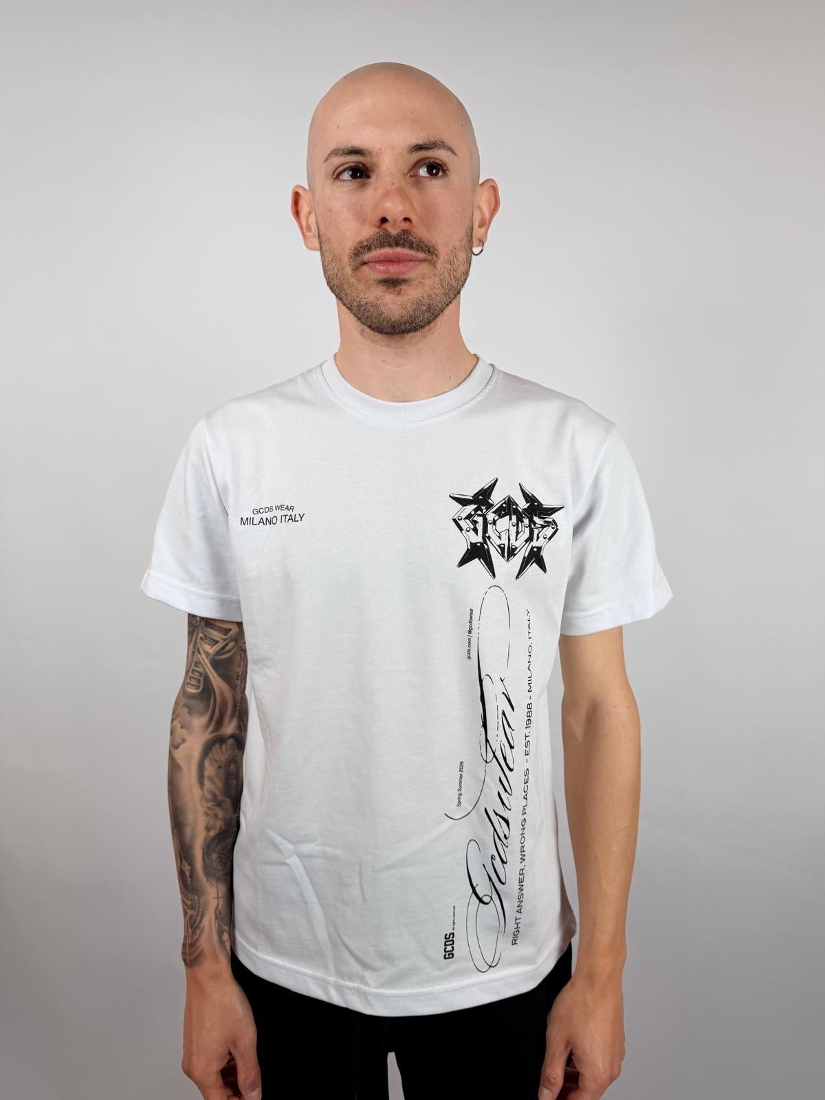 History T-shirt, Bianco Ottico - GCDS