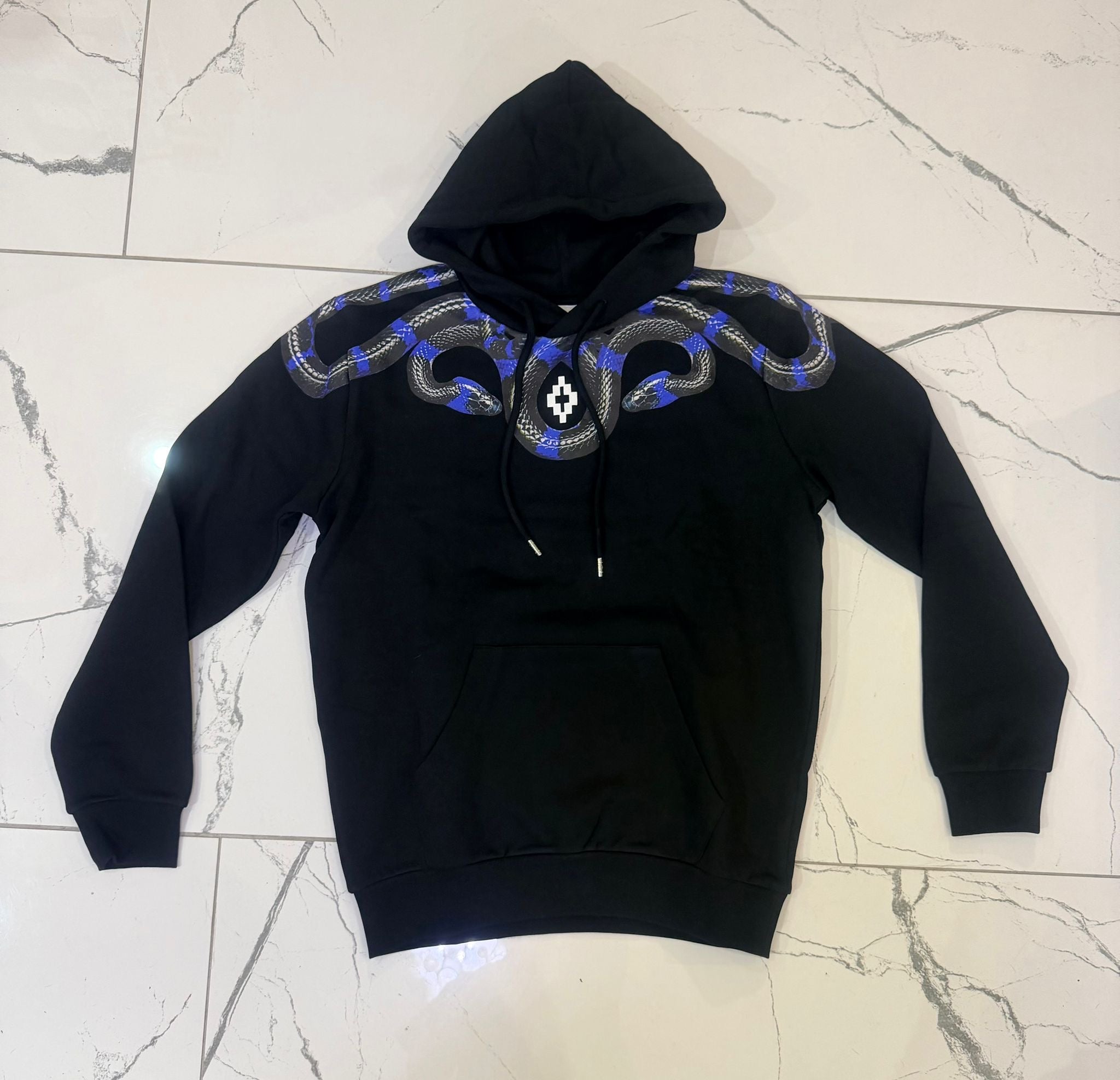 Hoodie Black/Blue Snake, Nero - County of Milan