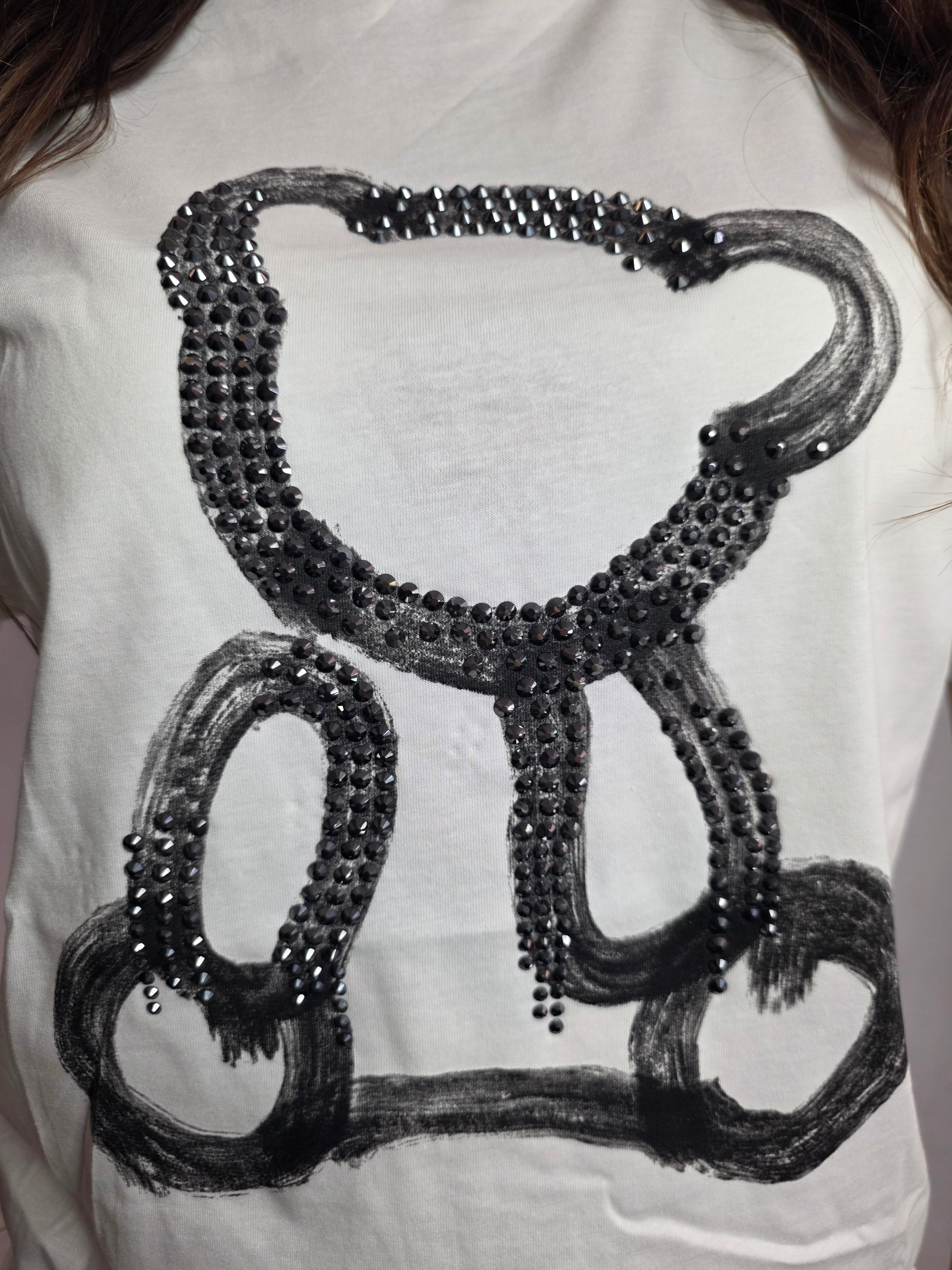 T-shirt Bear Strass, Bianco - Disclaimer