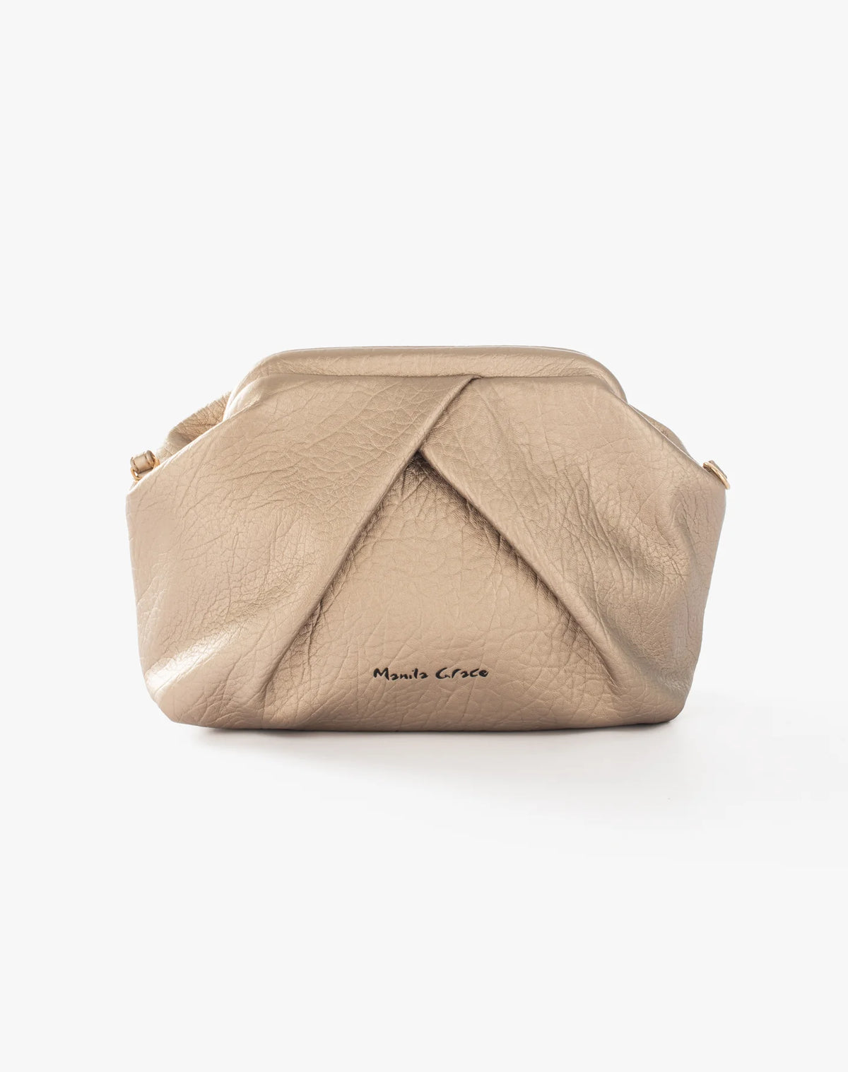 Borsa Pouch Geometrica, Oro - Manila Grace