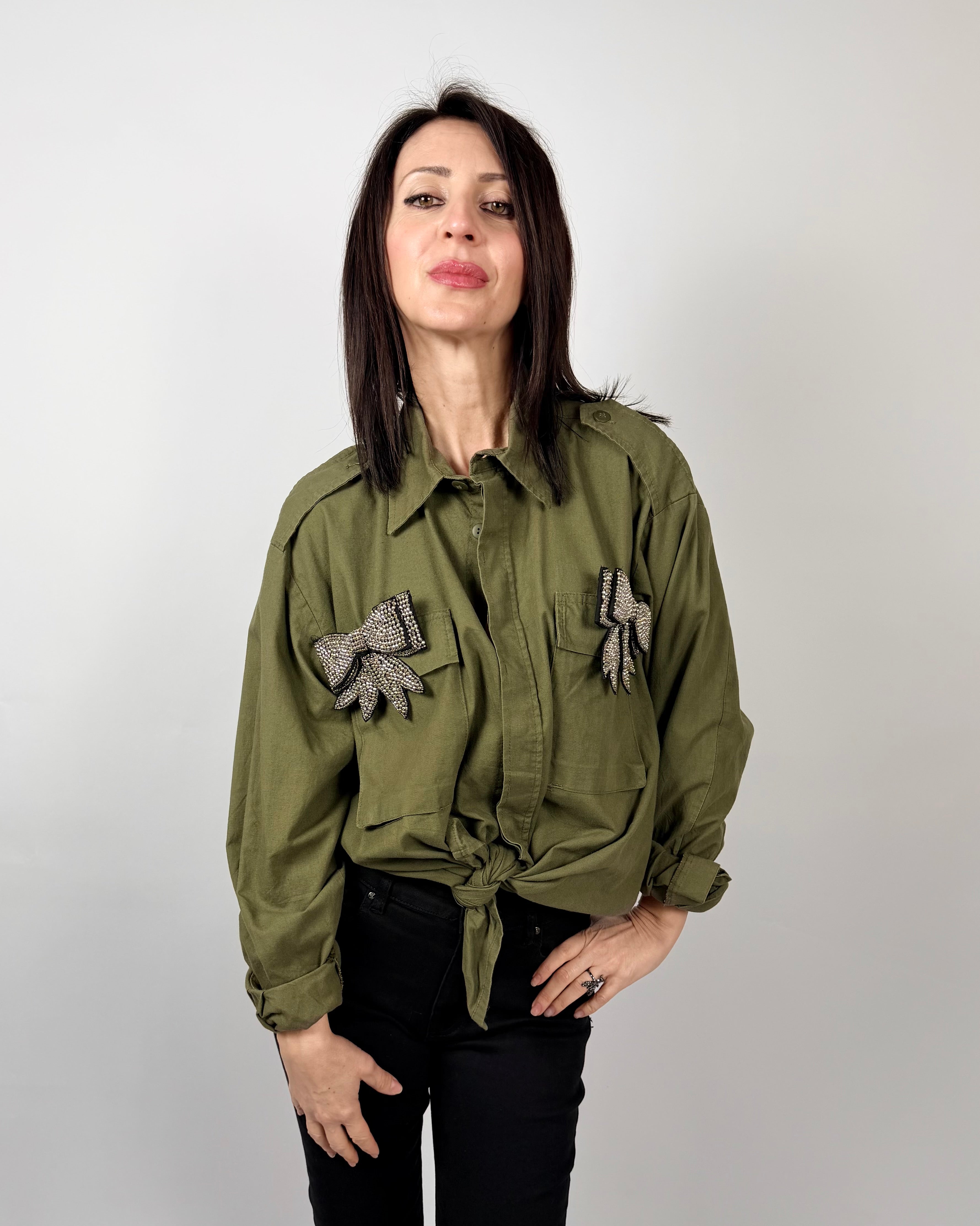 Camicia Military Flake Strass - Souvenir