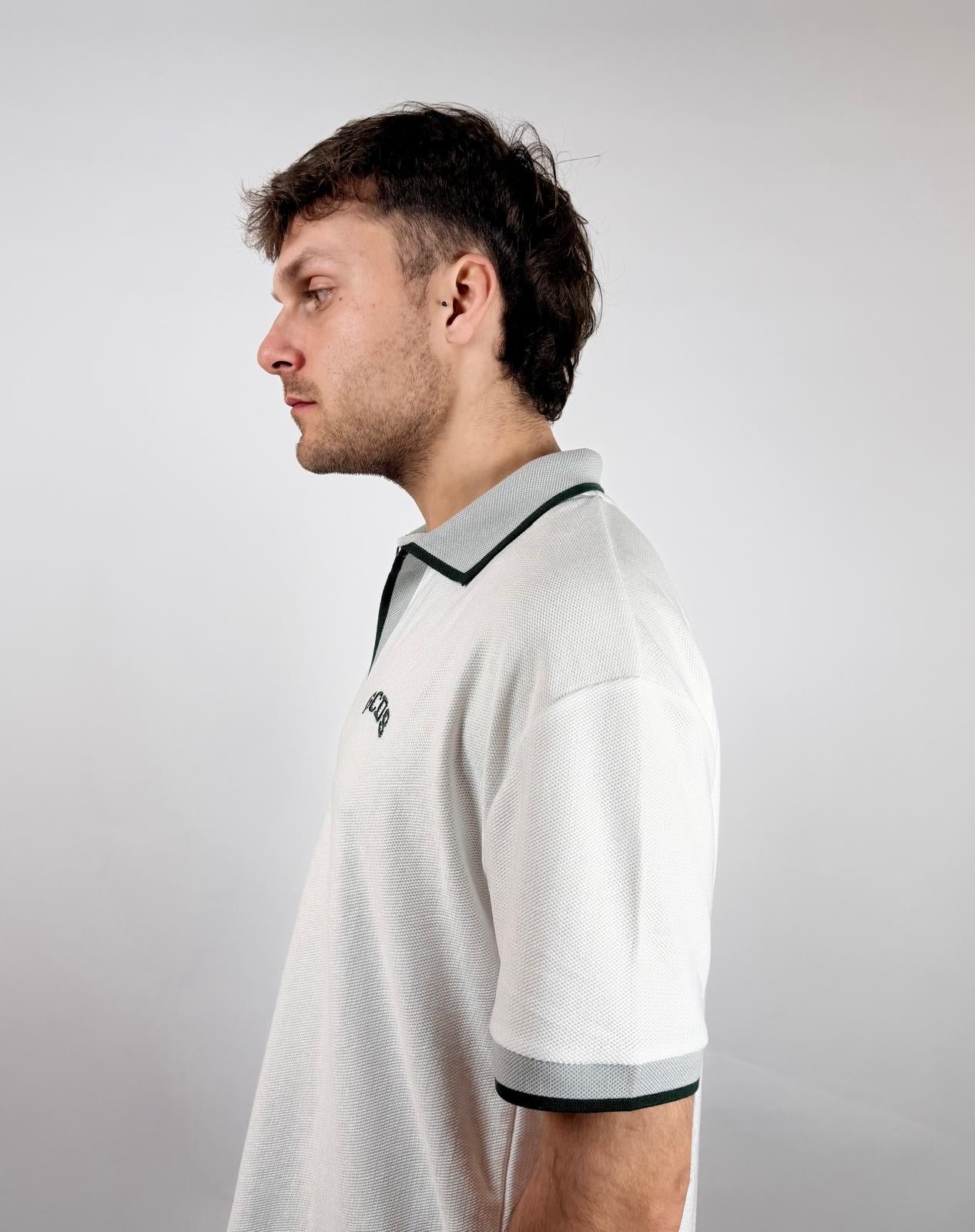 Polo Logo Lounge Essentials, Bianco/Verde Acqua - GCDS