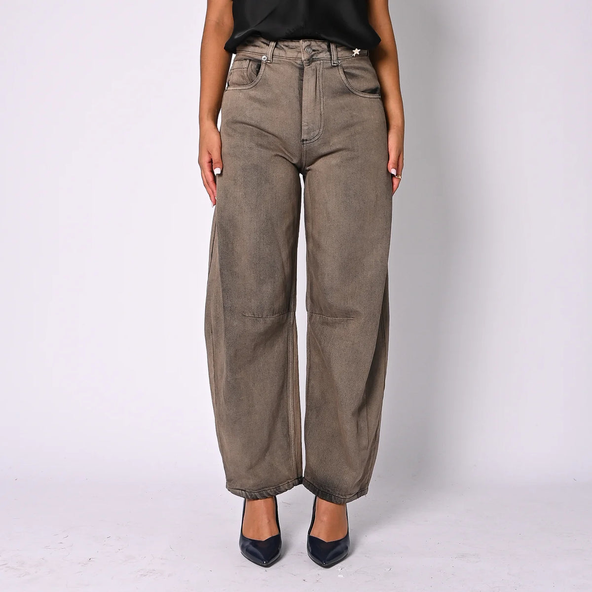 Jeans Balloon, Fango - Philia Loft