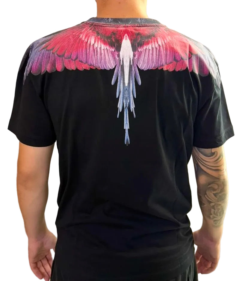 T-shirt Red/Pink Wings, Nero - County of Milan