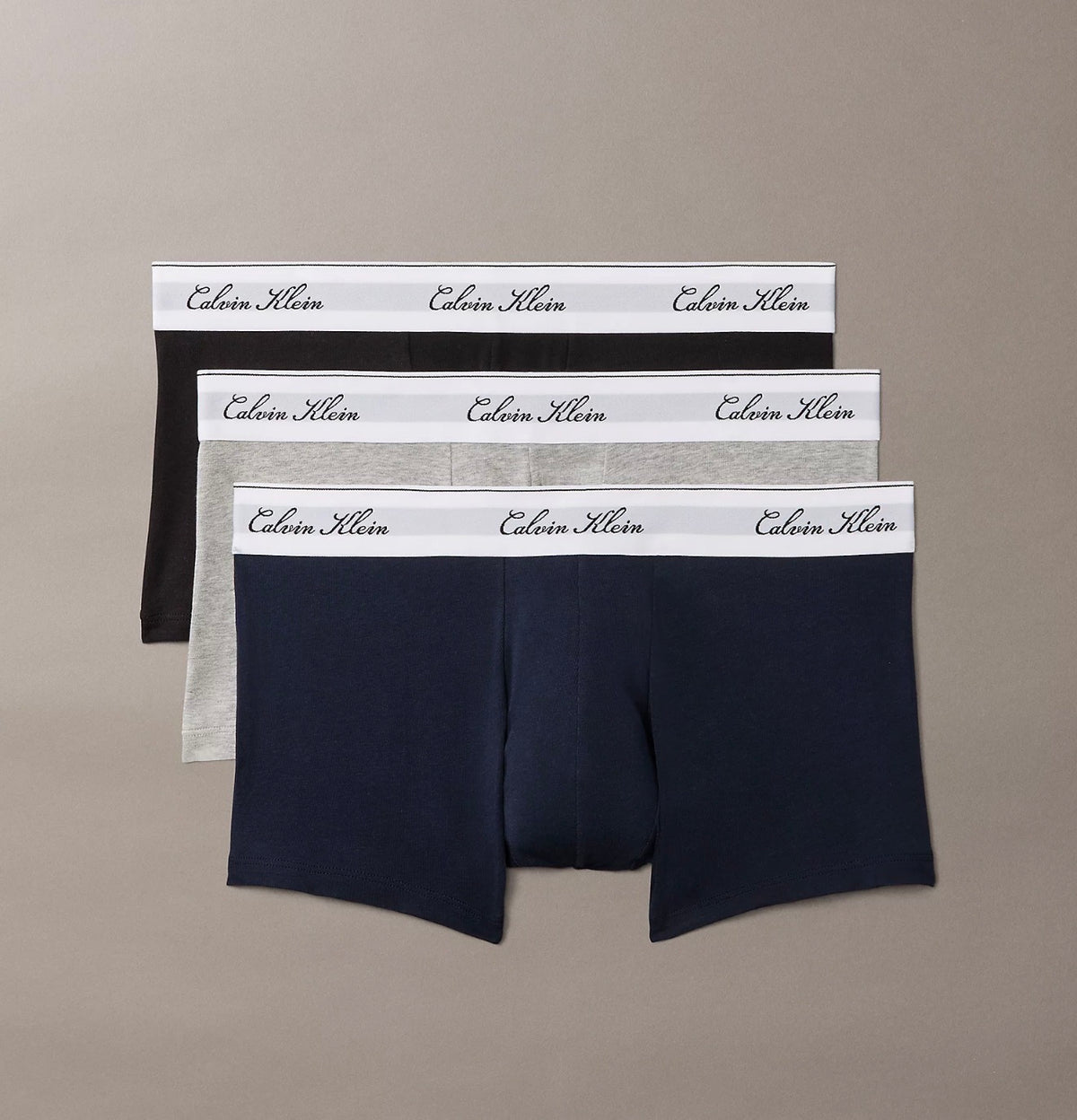 3PACK Icon Cotton Stretch Script, Tricolore - Calvin Klein