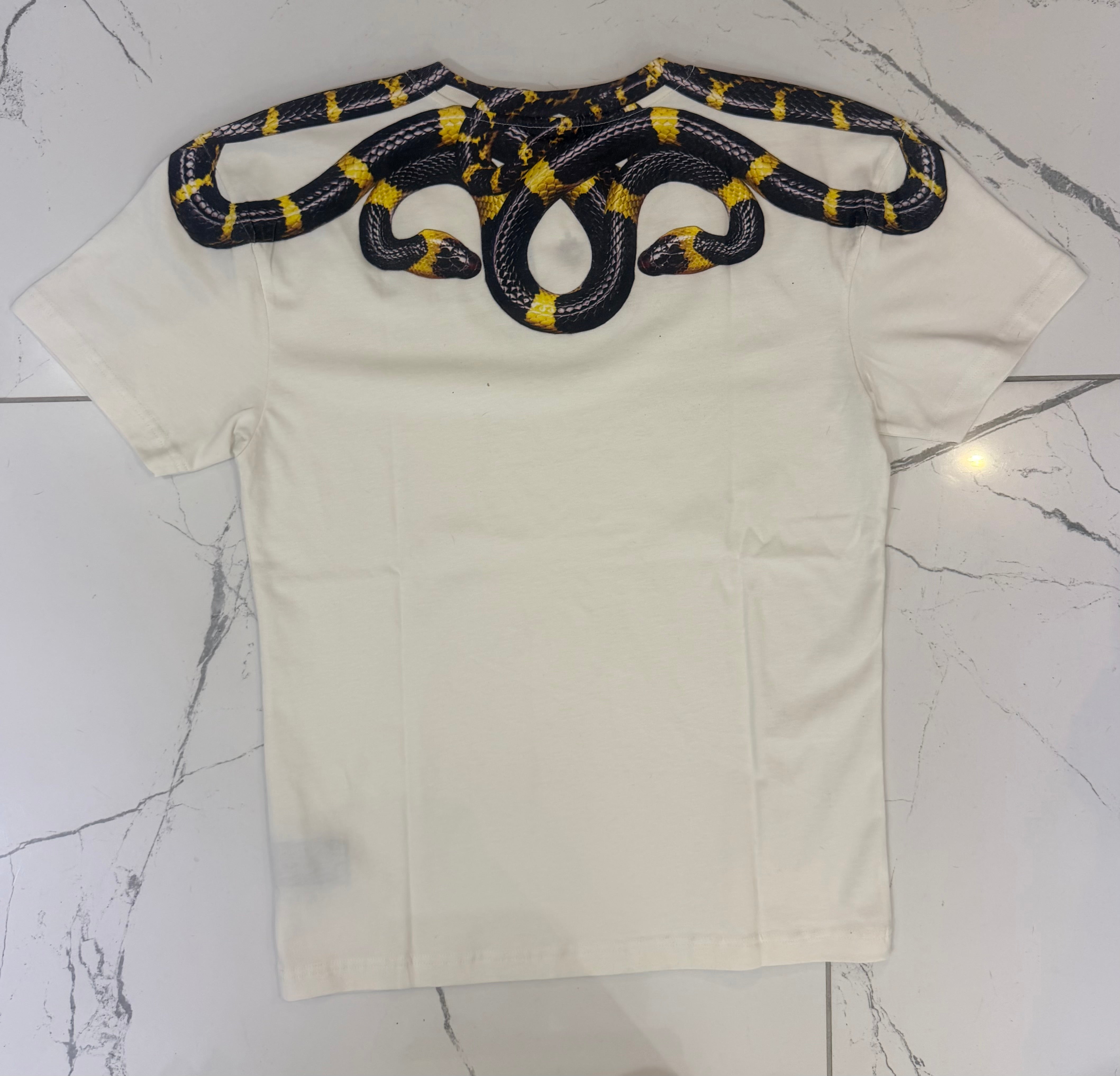 T-shirt Black/Yellow Snake, Bianco - County Of Milan