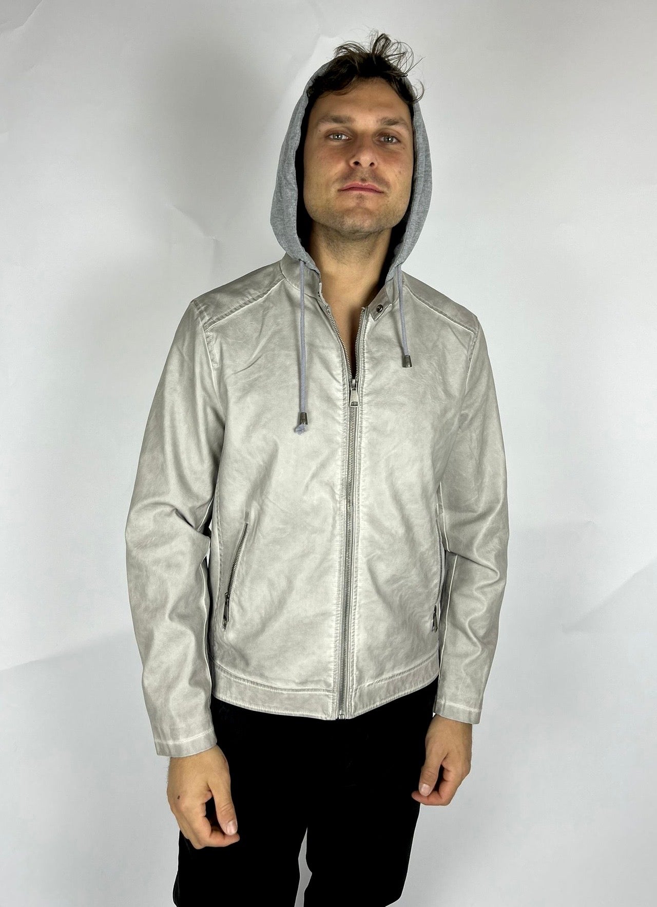 Giacca Eco-pelle, Grigio - Landek