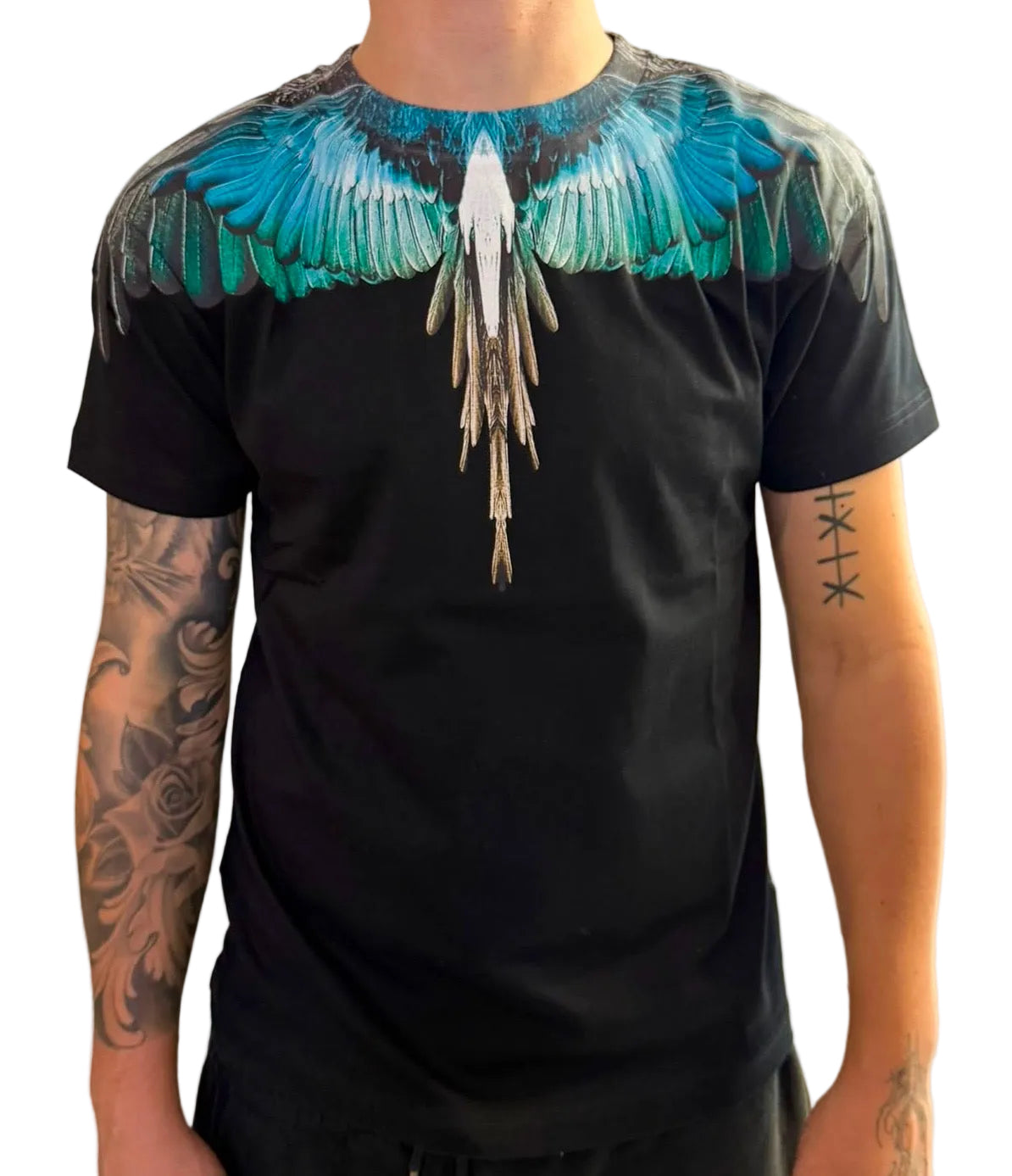 T-shirt Light Blue Wings, Nero - County of Milan
