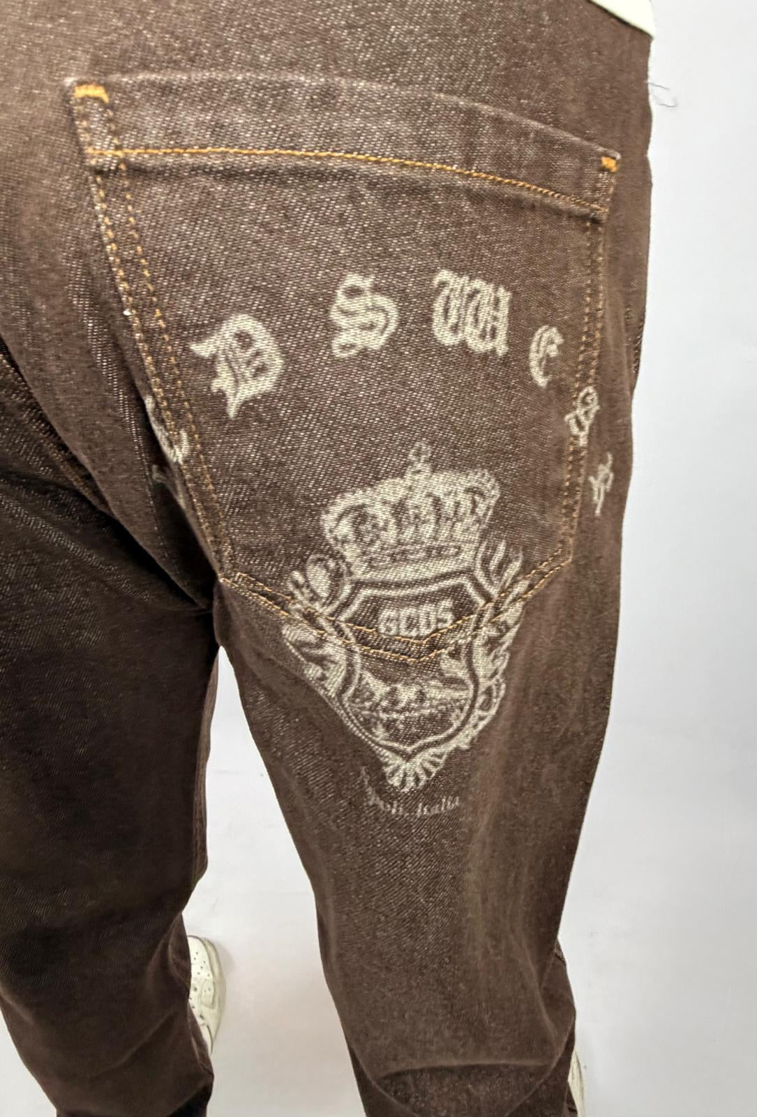 Jeans Carrot Stemma, Marrone - GCDS