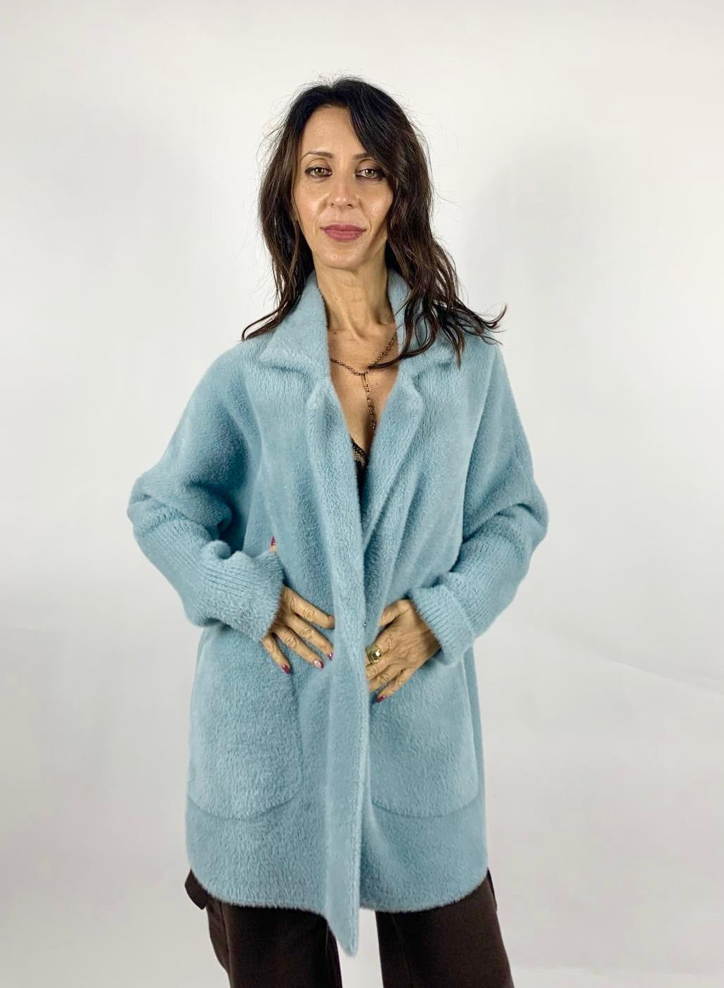 Giacca Fluffy, Celeste - Nanebi