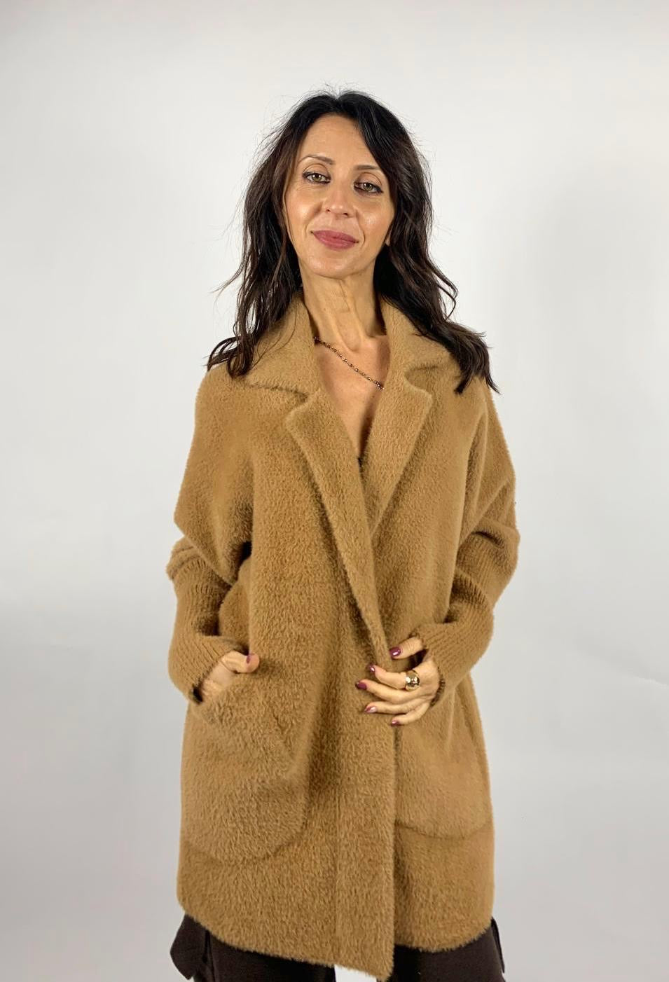 Giacca Fluffy, Cammello - Nanebi