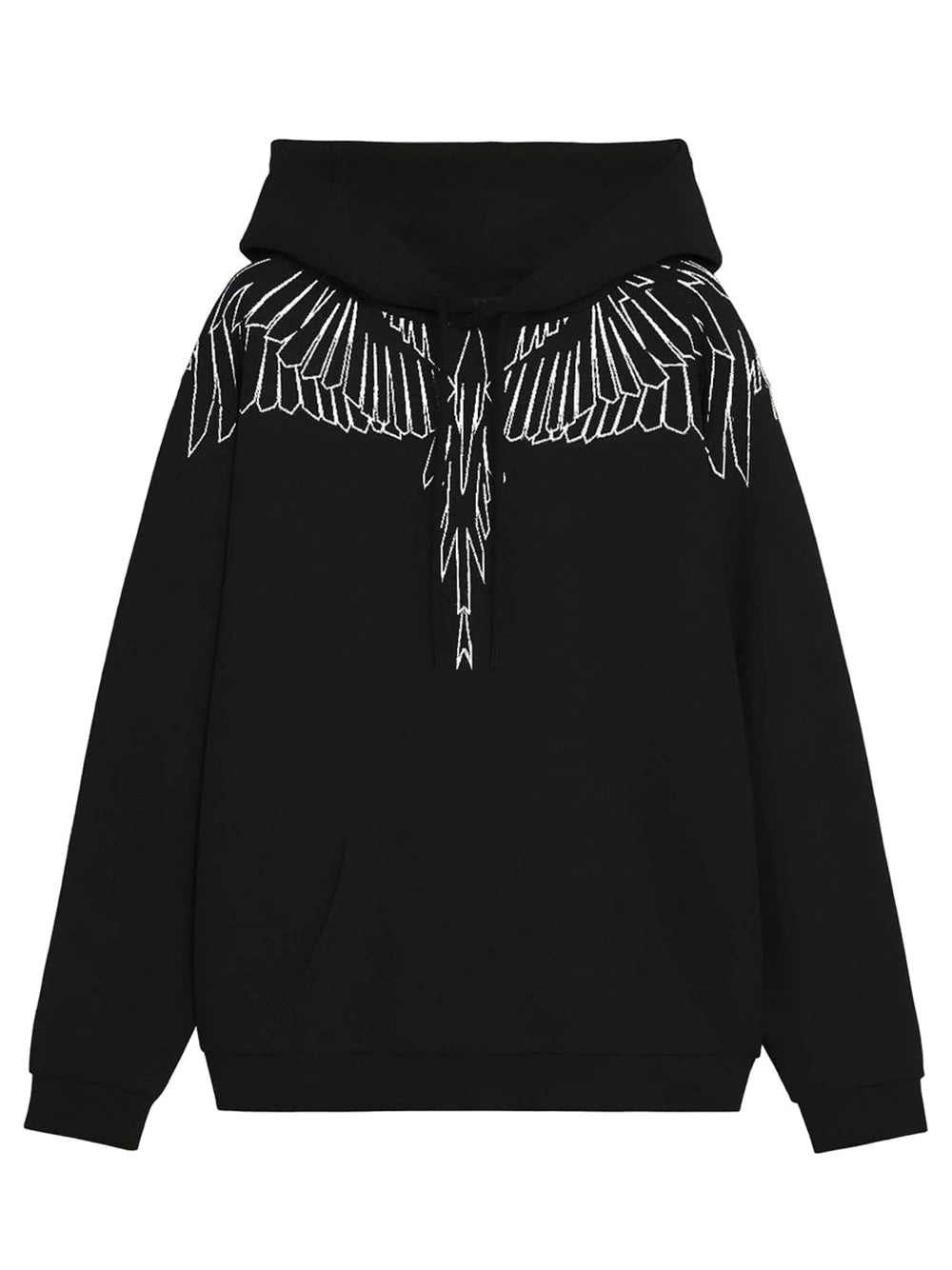 Hoodie Stylized Wings, Jet Black - County Of Milan