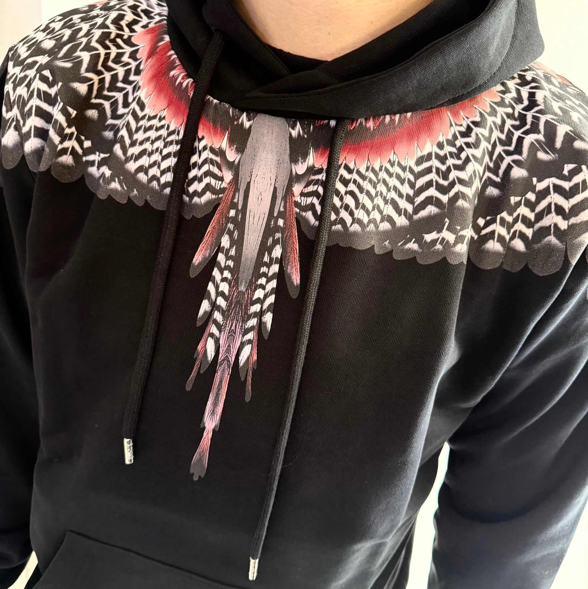 Hoodie Black/Red Wings, Nero - County Of Milan
