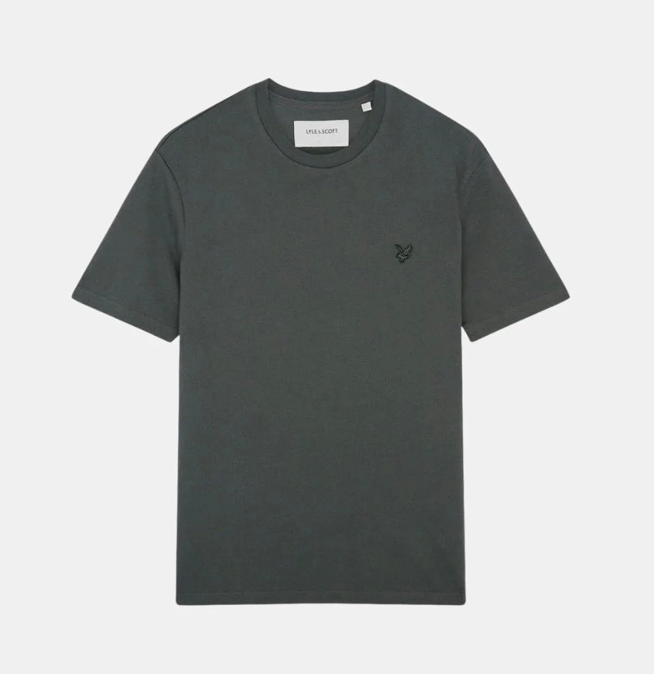 T-shirt Cotton Crew Neck, Gunmetal, Tono su Tono - Lyle&Scott