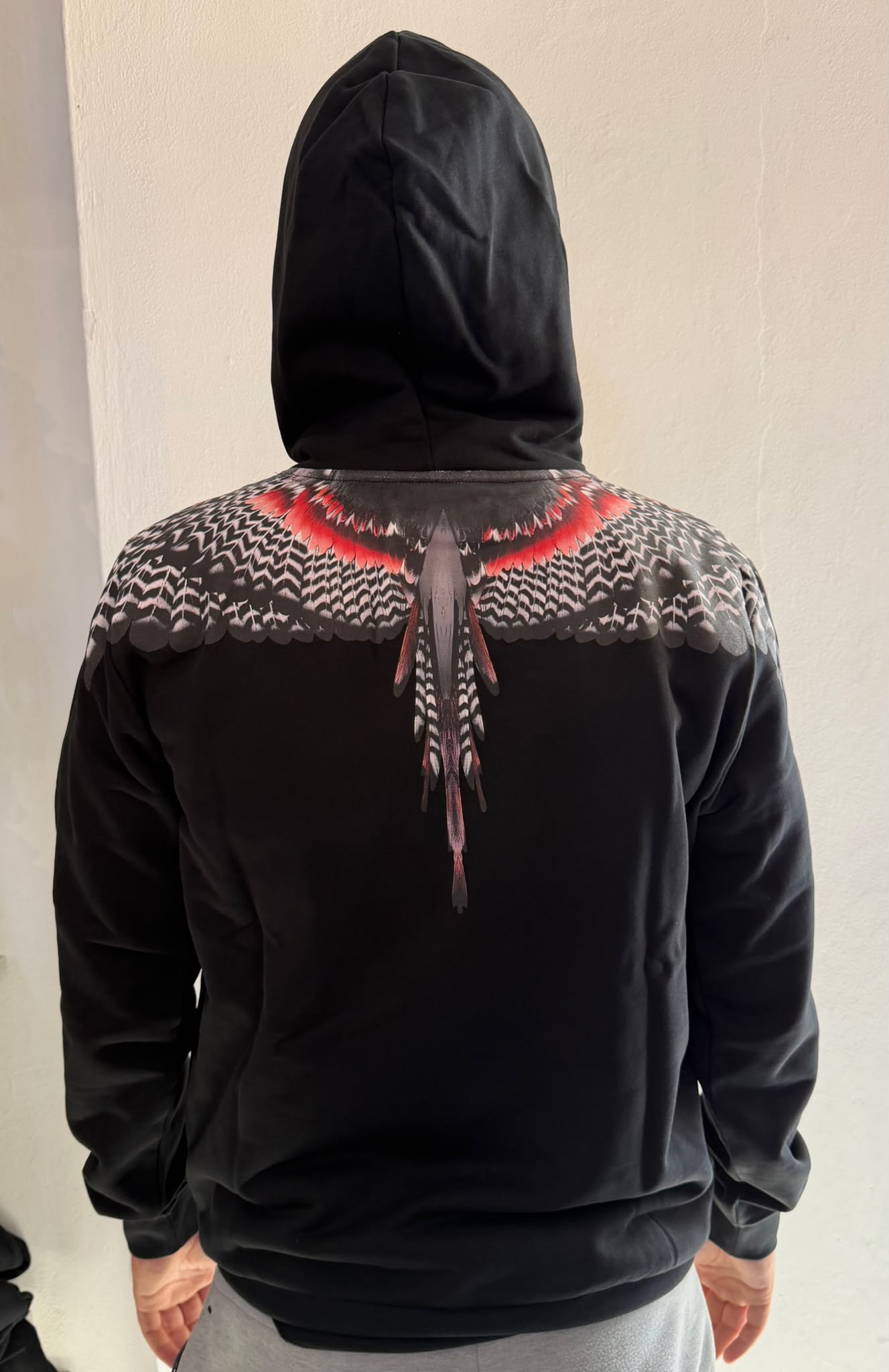 Hoodie Black/Red Wings, Nero - County Of Milan
