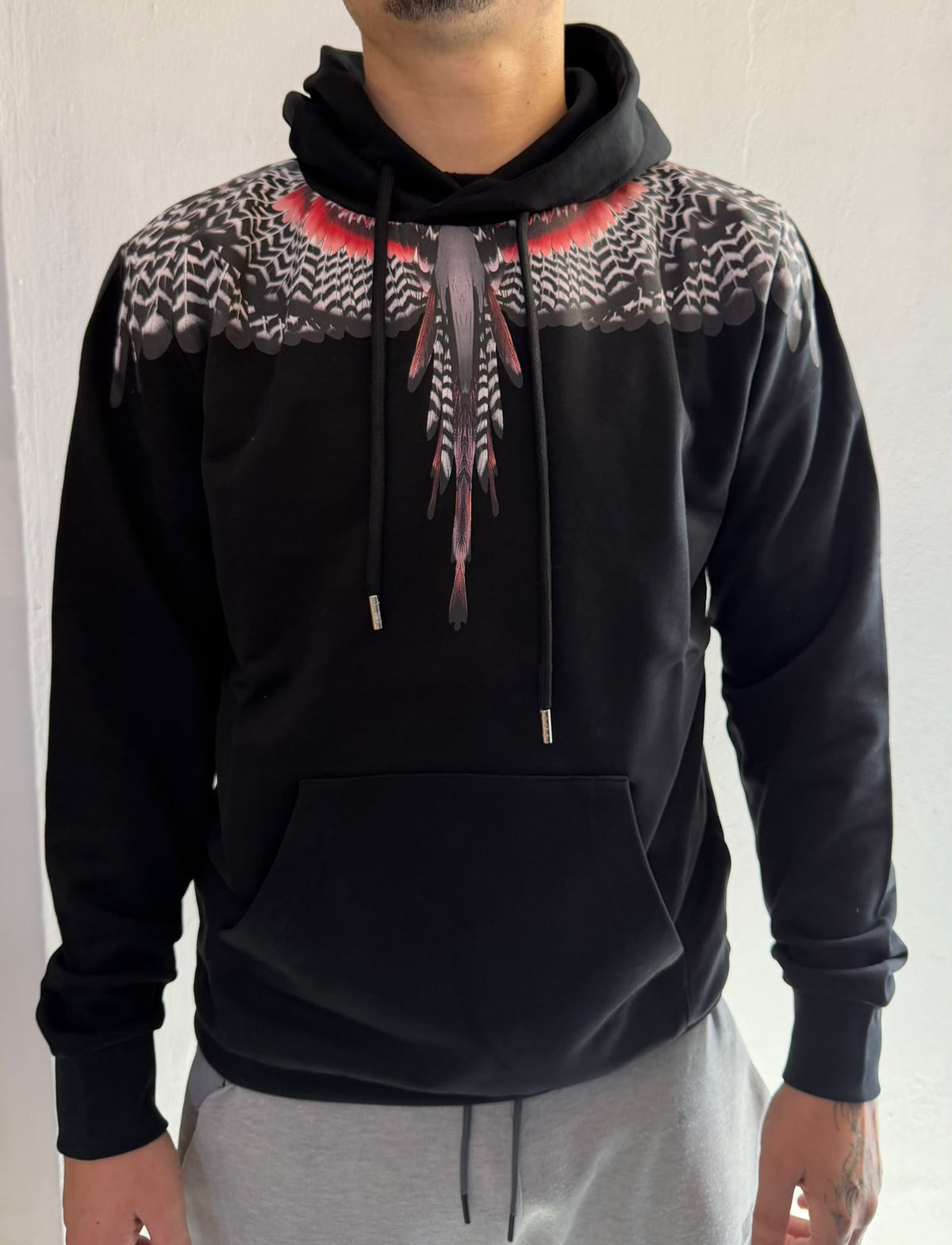 Hoodie Black/Red Wings, Nero - County Of Milan