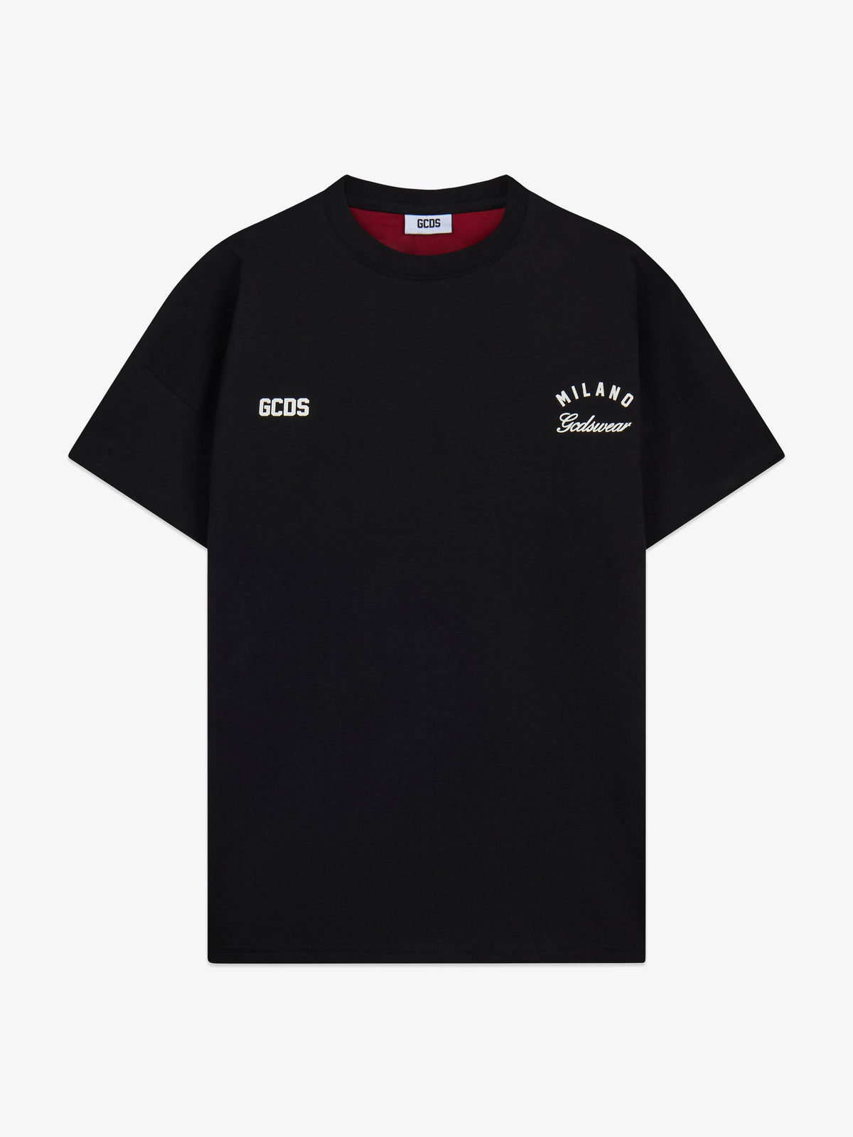 T-shirt Band Logo Sul Retro, Nero/Rosso - GCDS