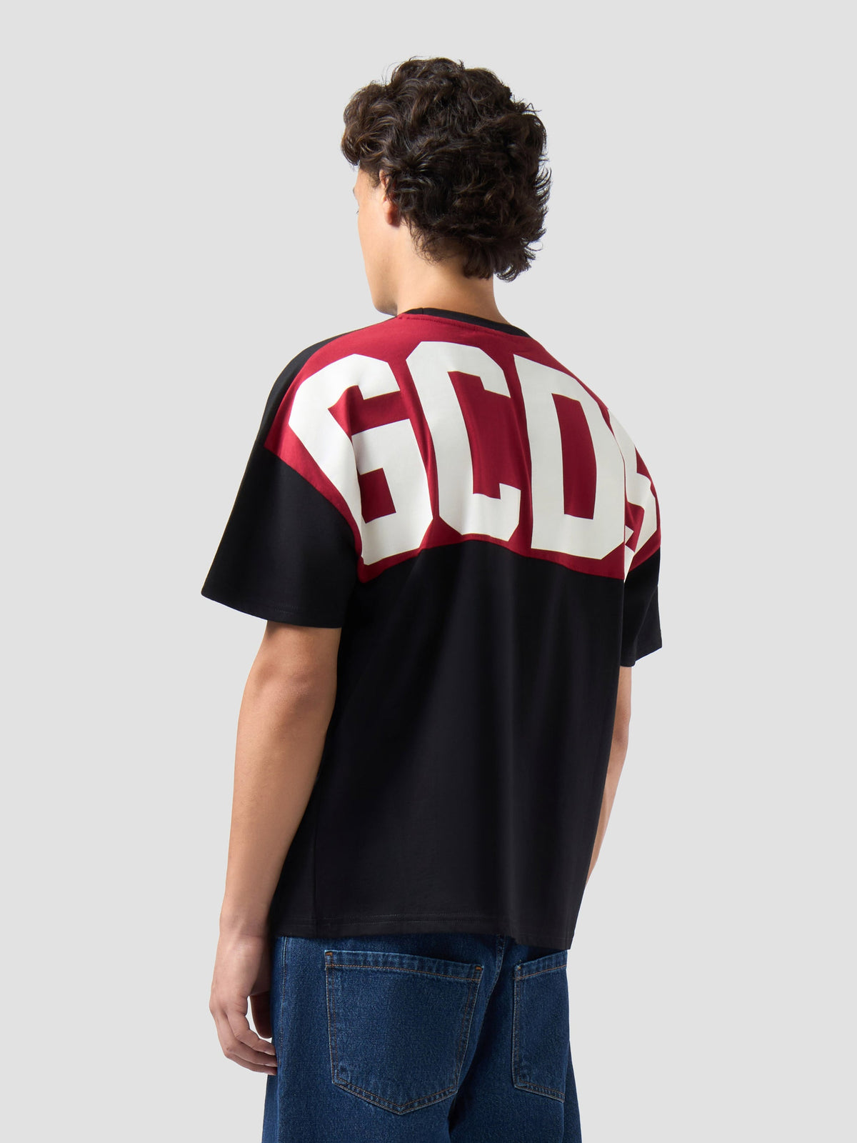 T-shirt Band Logo Sul Retro, Nero/Rosso - GCDS