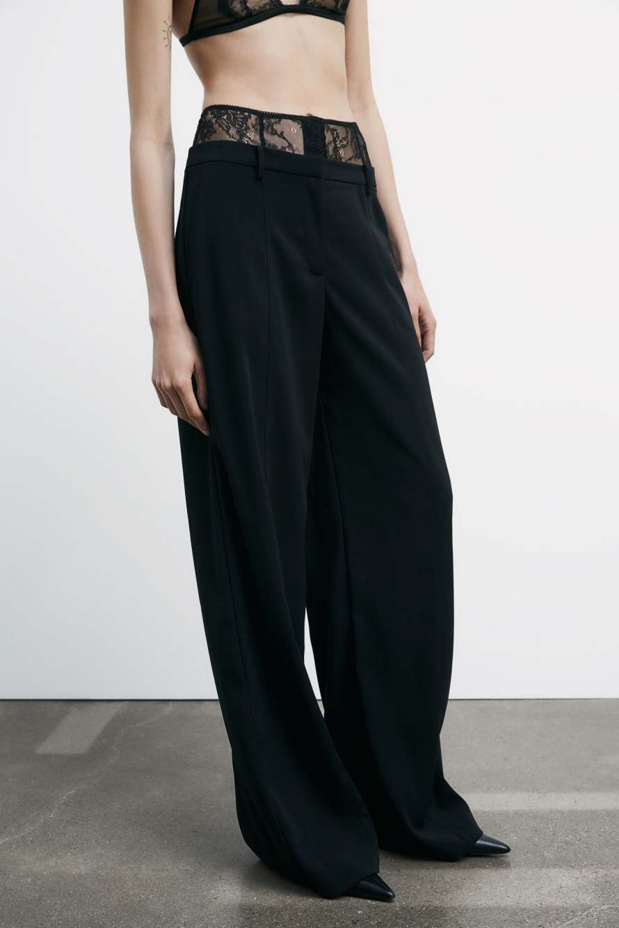 Pantaloni a vita bassa con pizzo - Patrizia Pepe