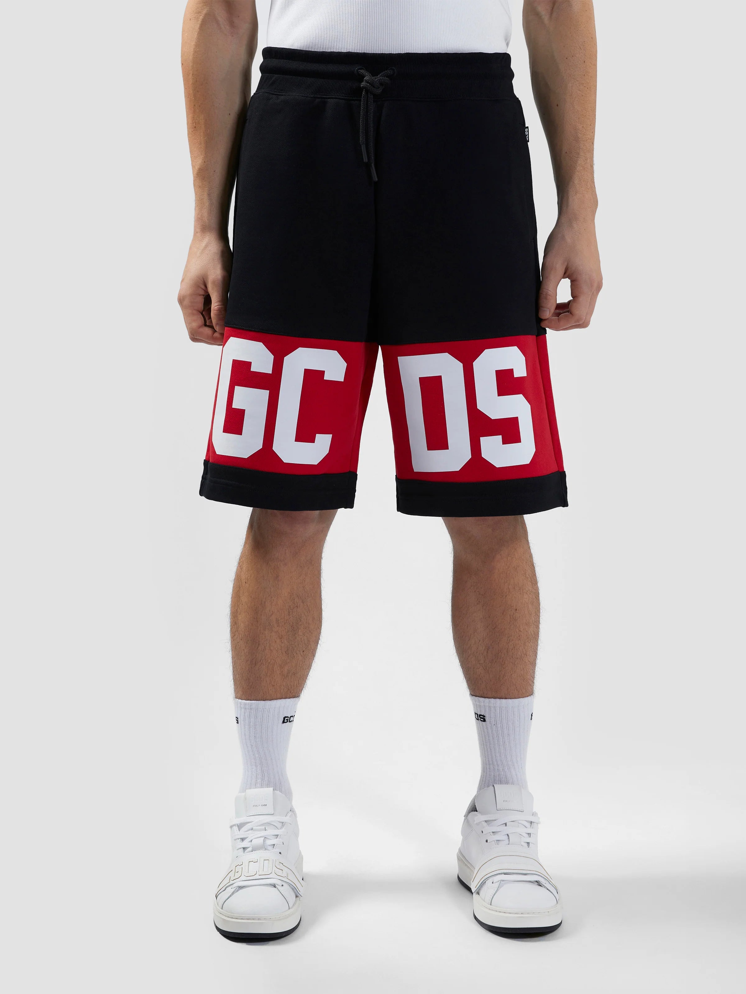 Pantaloncino Band Logo, Rosso/Nero - GCDS