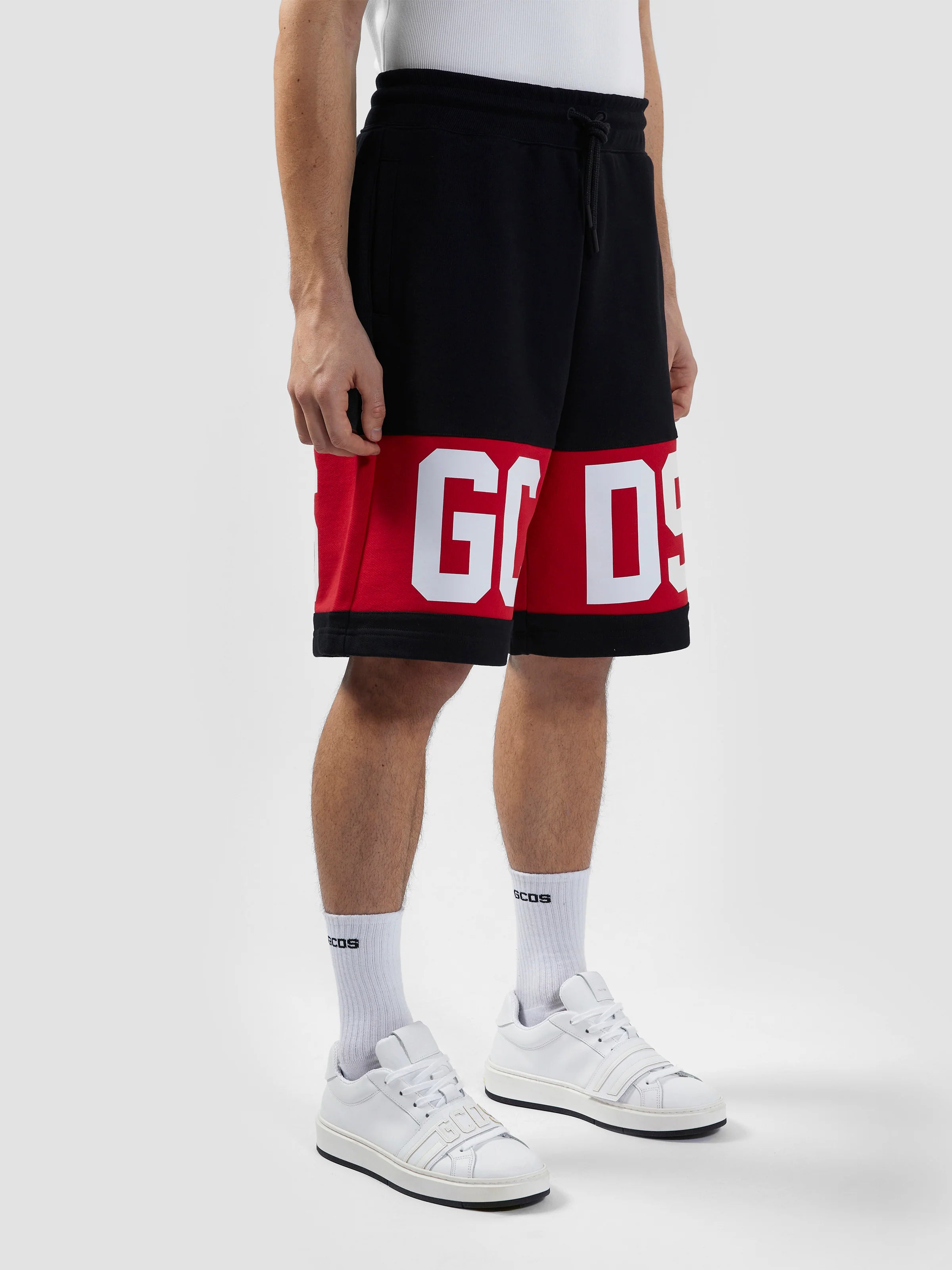 Pantaloncino Band Logo, Rosso/Nero - GCDS